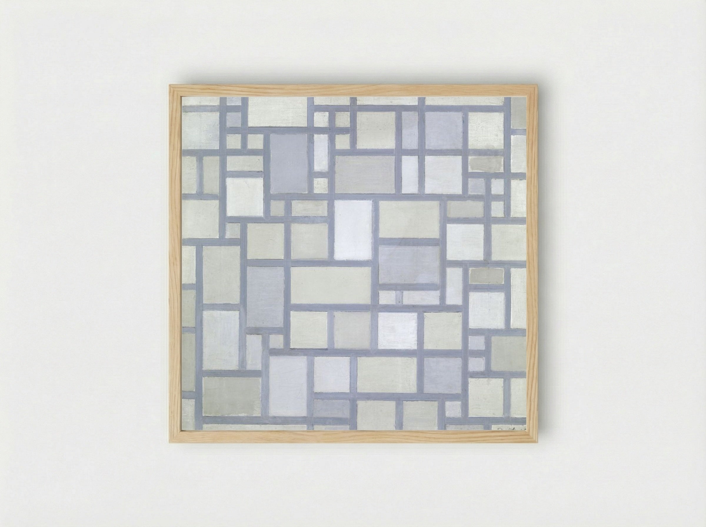 Composition with Gray Lines - Piet Mondrian - Framed Print Wood