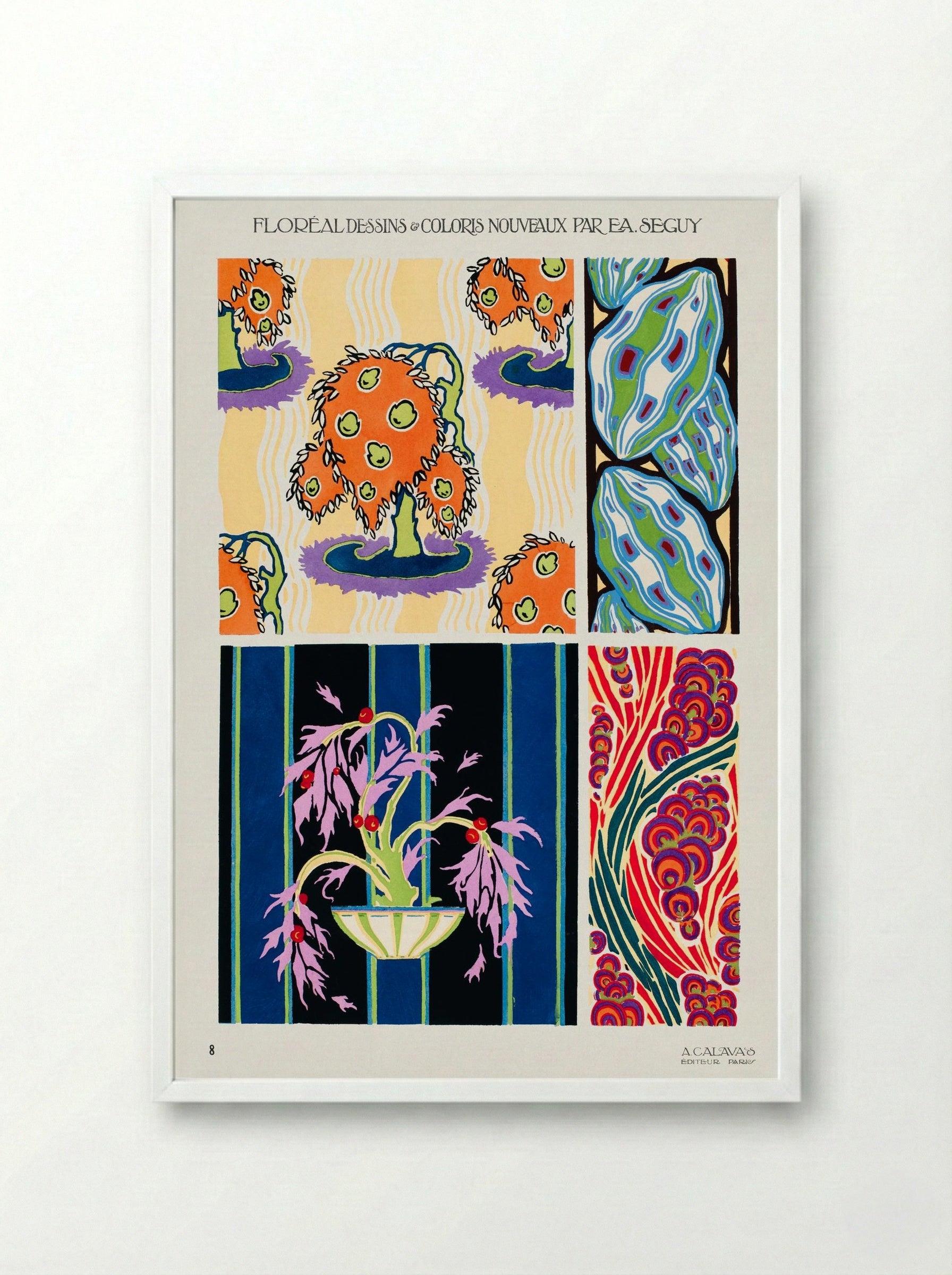 Floréal Dessins & Coloris Nouveaux - Émile-Allain Séguy - Framed Print White