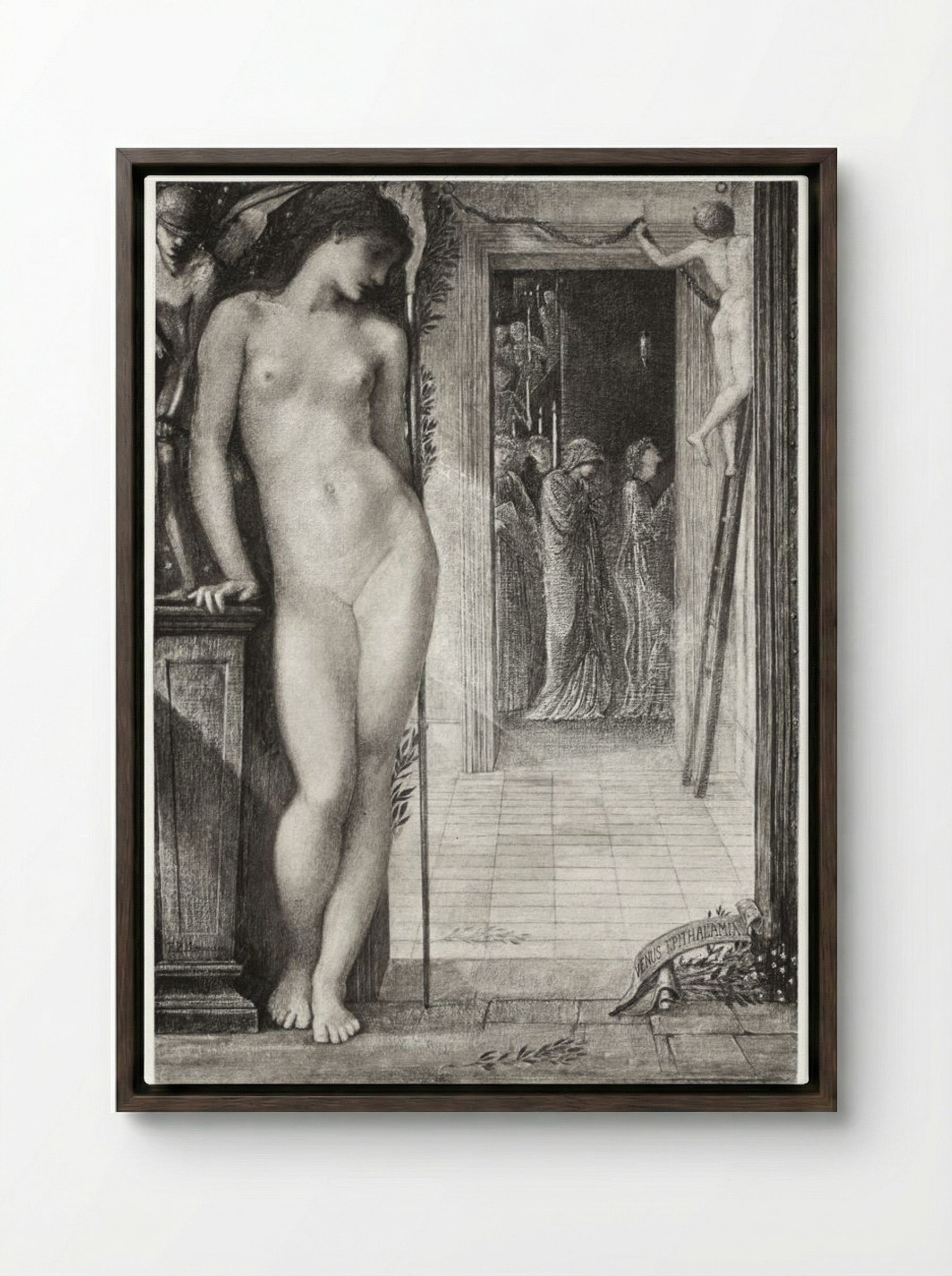 Venus Epithalamia - Edward Burne-Jones - Framed Canvas Dark Wood
