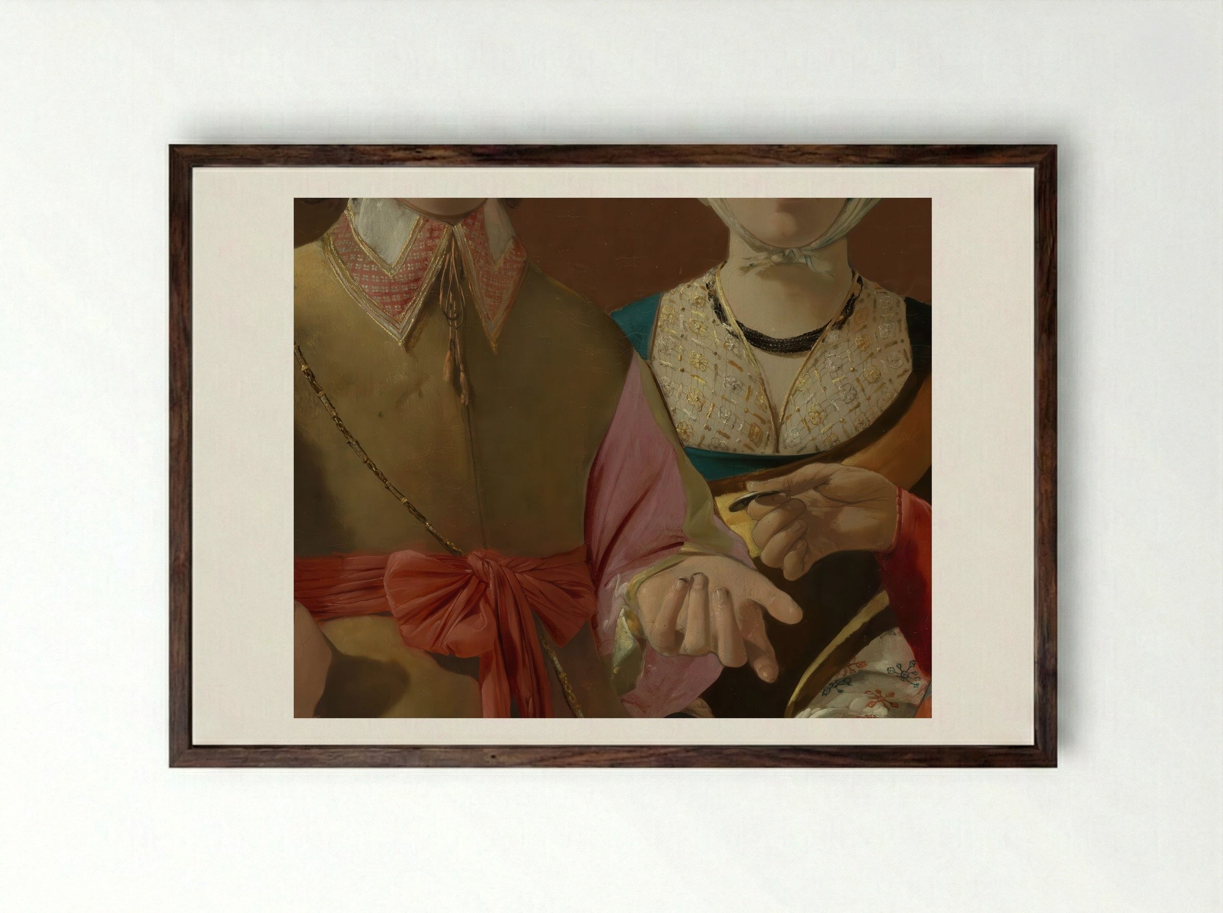 The Fortune Teller - Georges de La Tour - Framed Print Dark Wood