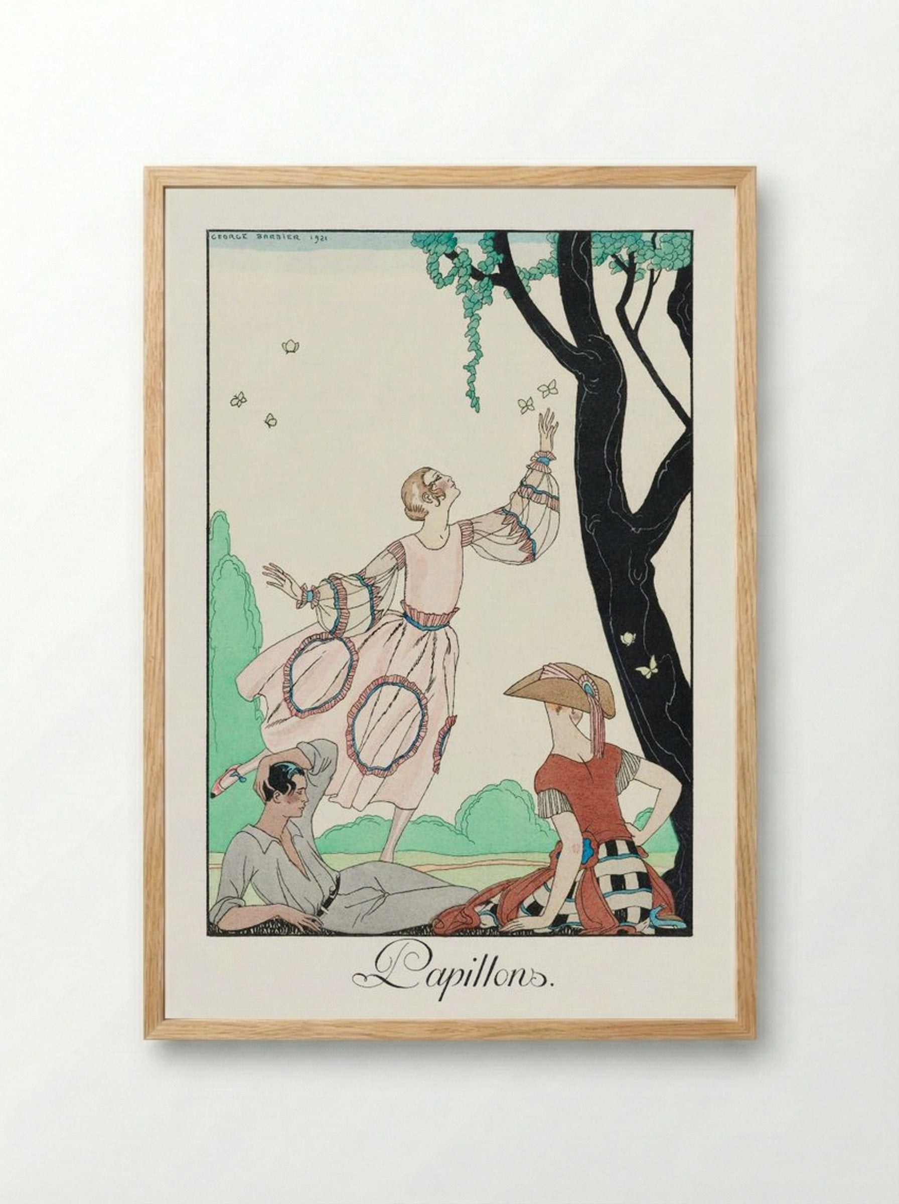 Papillons - George Barbier - Framed Print Wood