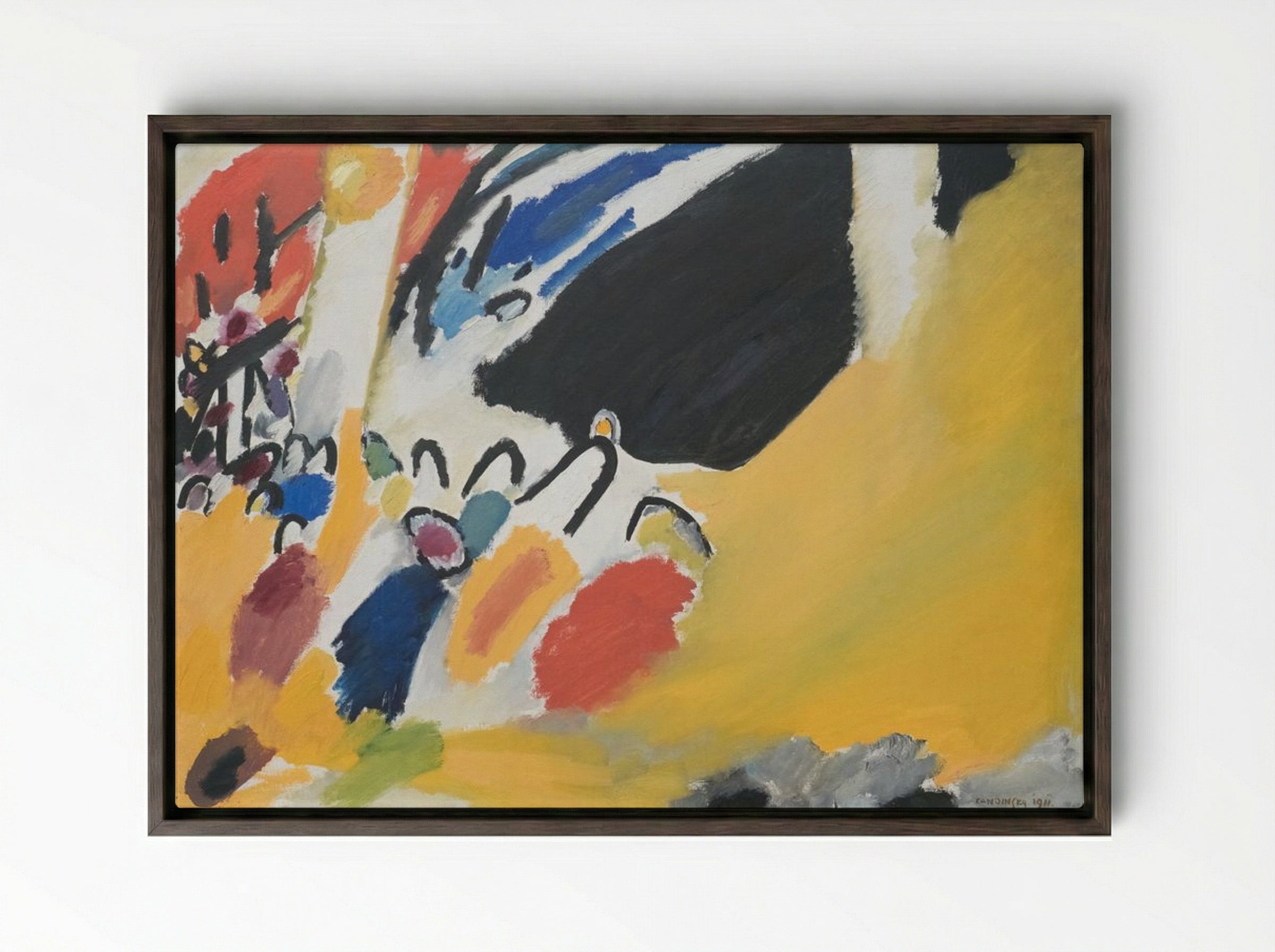 Impression III (Concert) - Wassily Kandinsky - Framed Canvas Dark Wood
