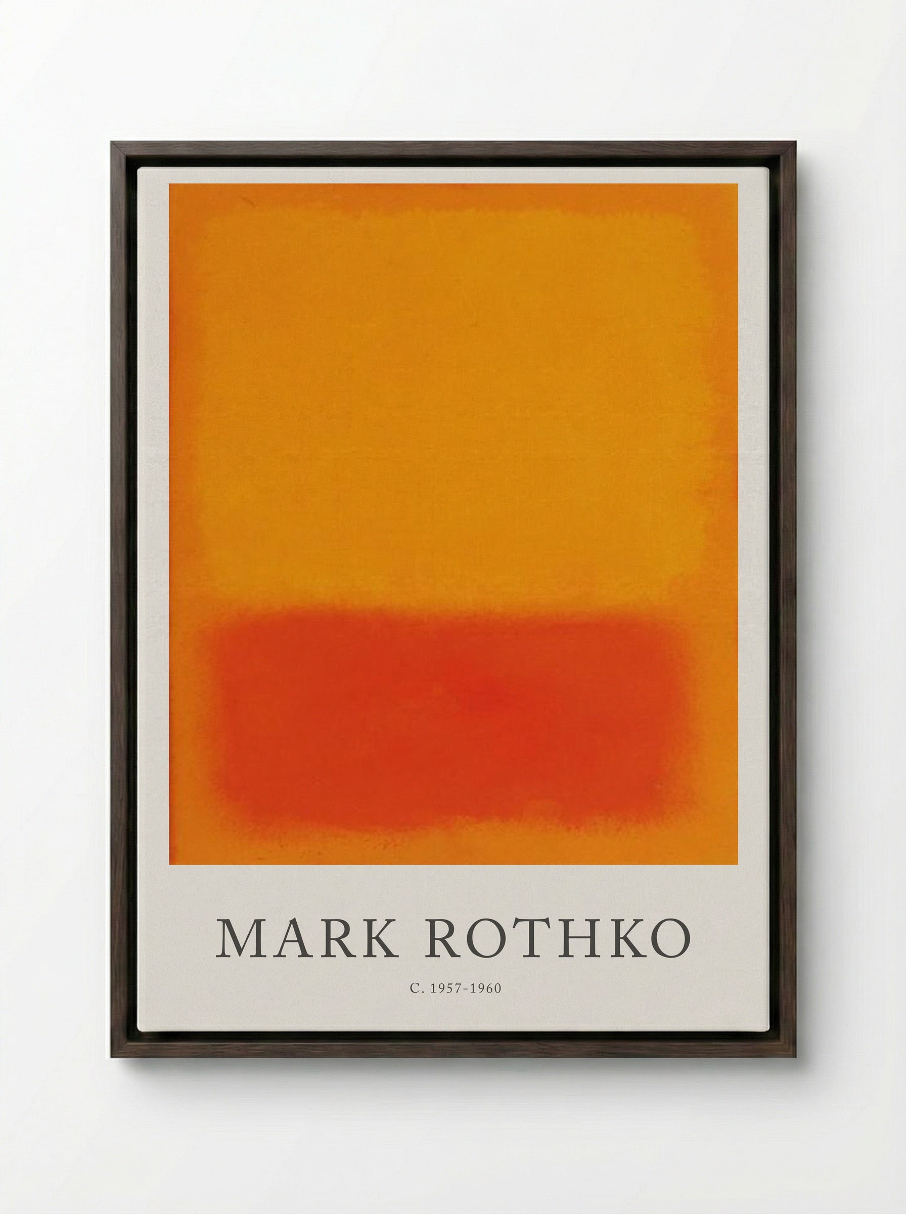 Untitled (Orange and Red) - Mark Rothko - Framed Canvas Dark Wood