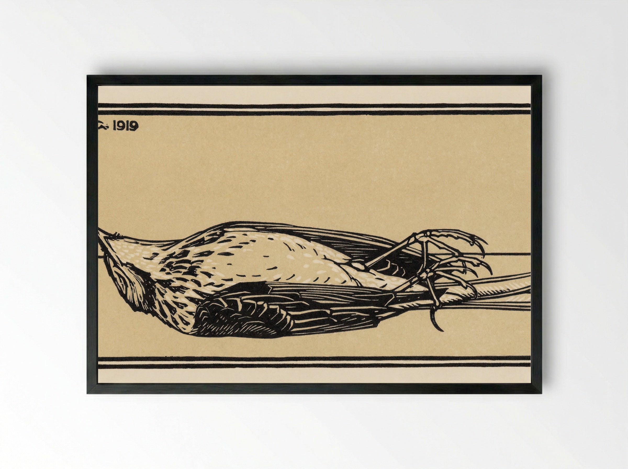 Dead Bird - Julie de Graag - Framed Print Black
