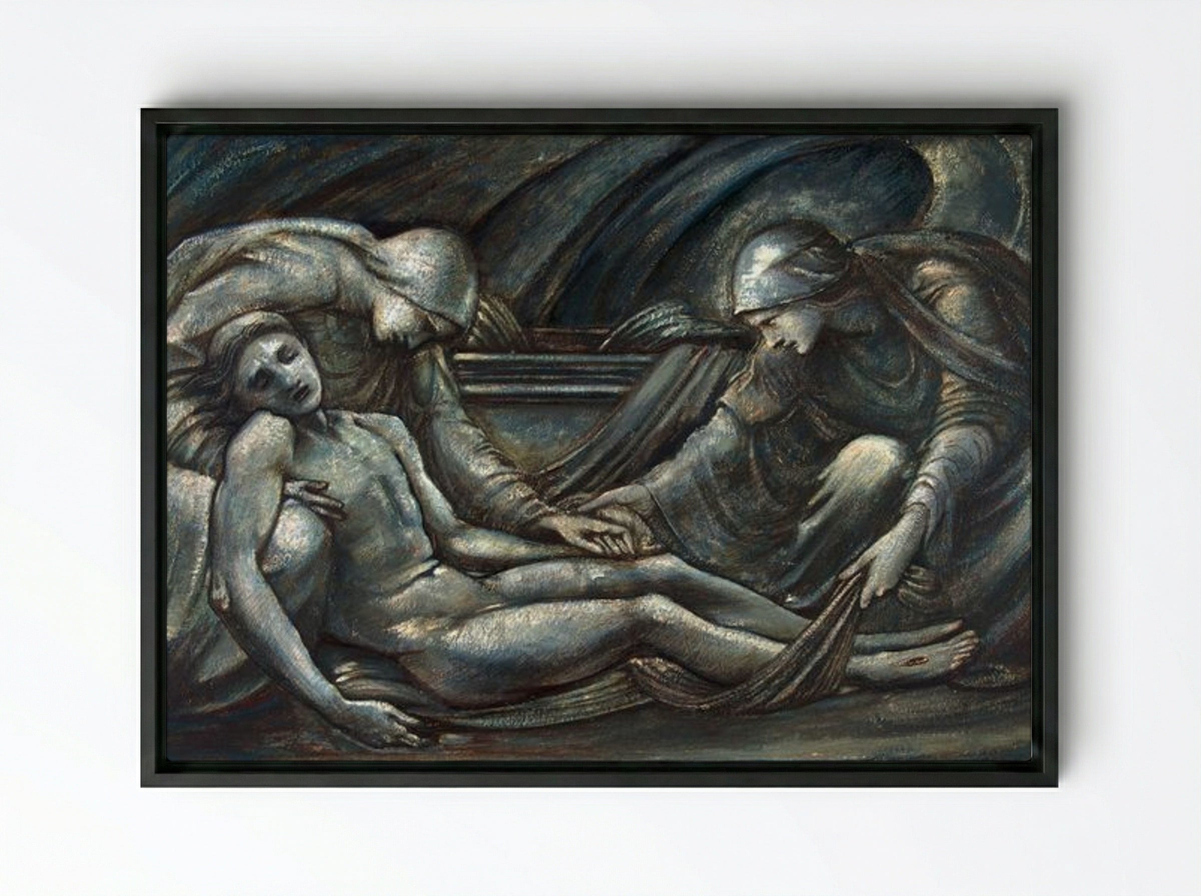 The Entombment - Edward Burne-Jones - Framed Canvas Black
