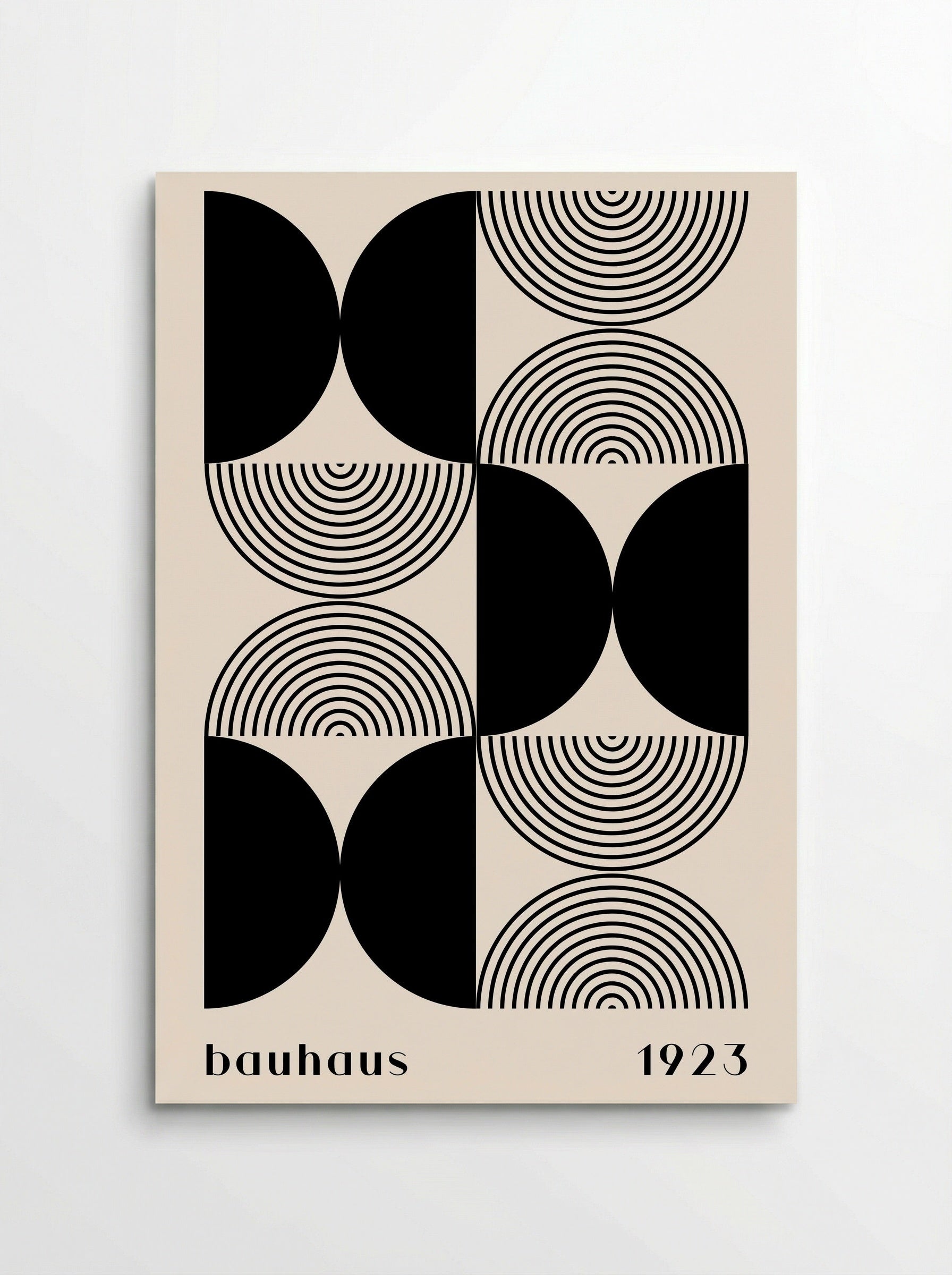 Bauhaus Halves & Lines – Black and Cream (1923) - Poster