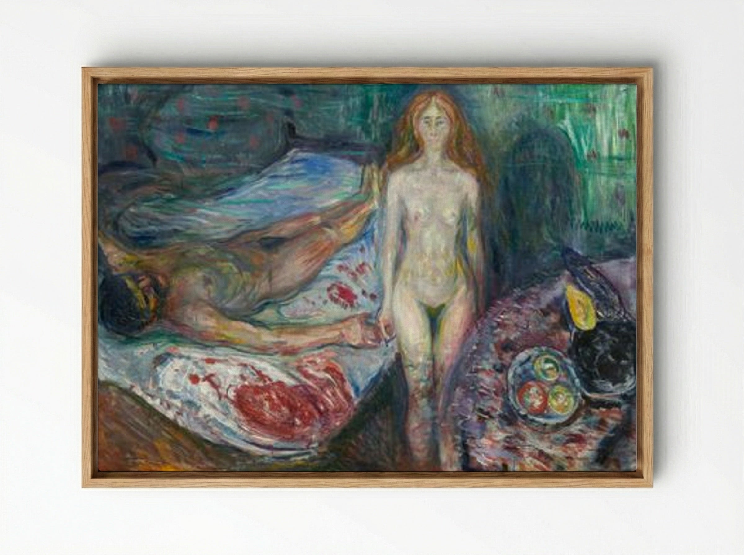 The Death of Marat - Edvard Munch - Framed Canvas Wood
