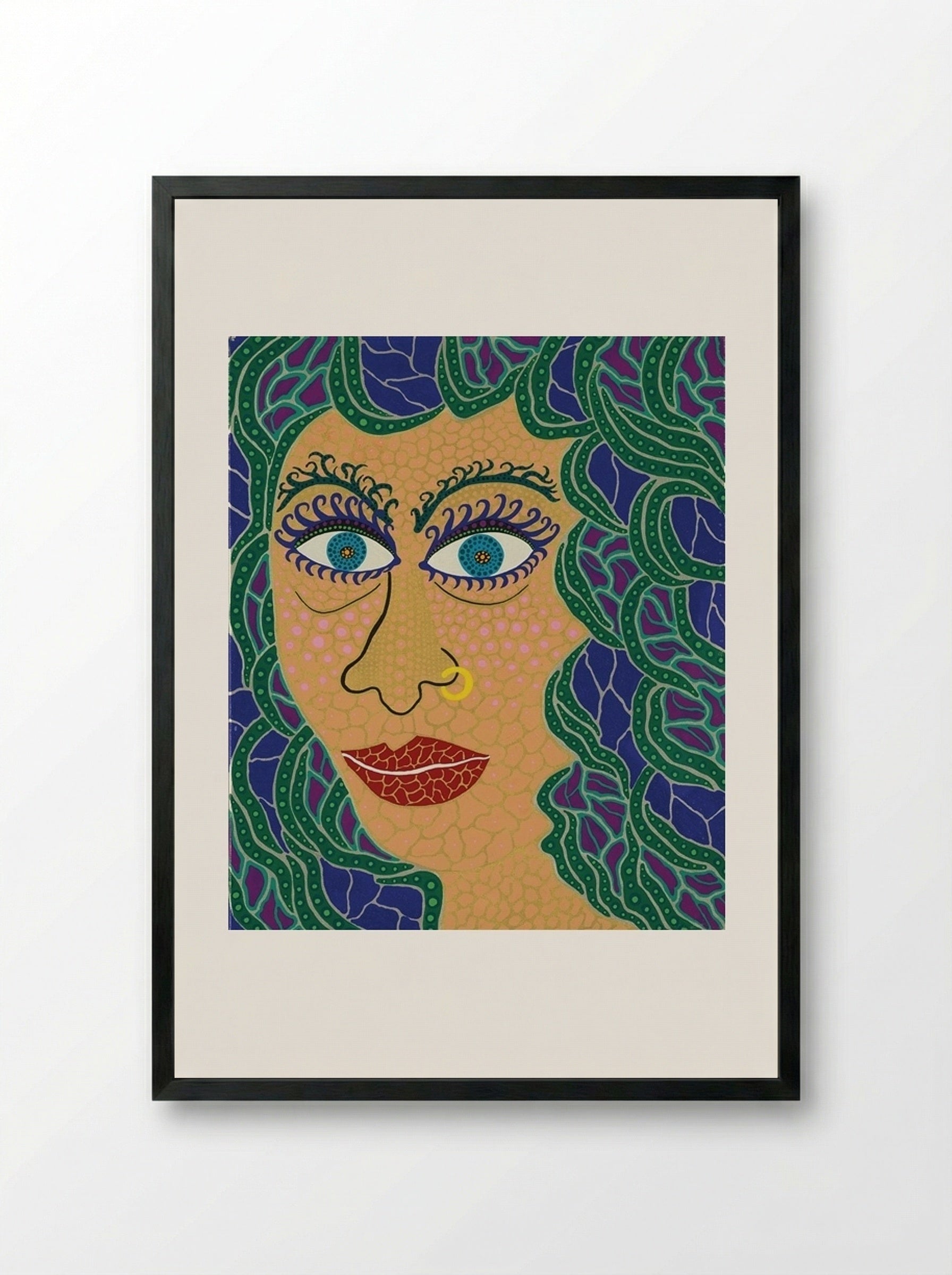 Watching the Sea - Yayoi Kusama - Framed Print Black