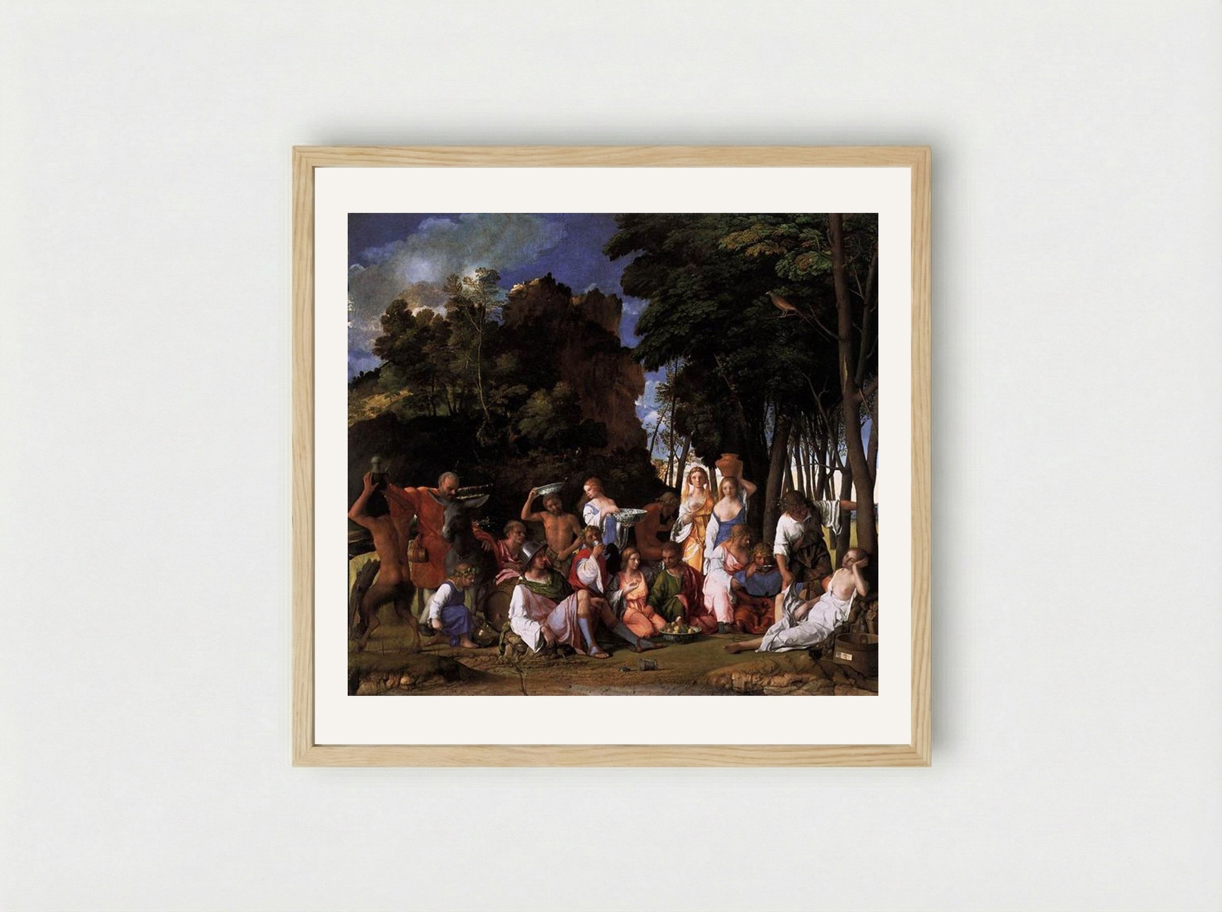 The Feast of the Gods - Giovanni Bellini - Framed Print Wood