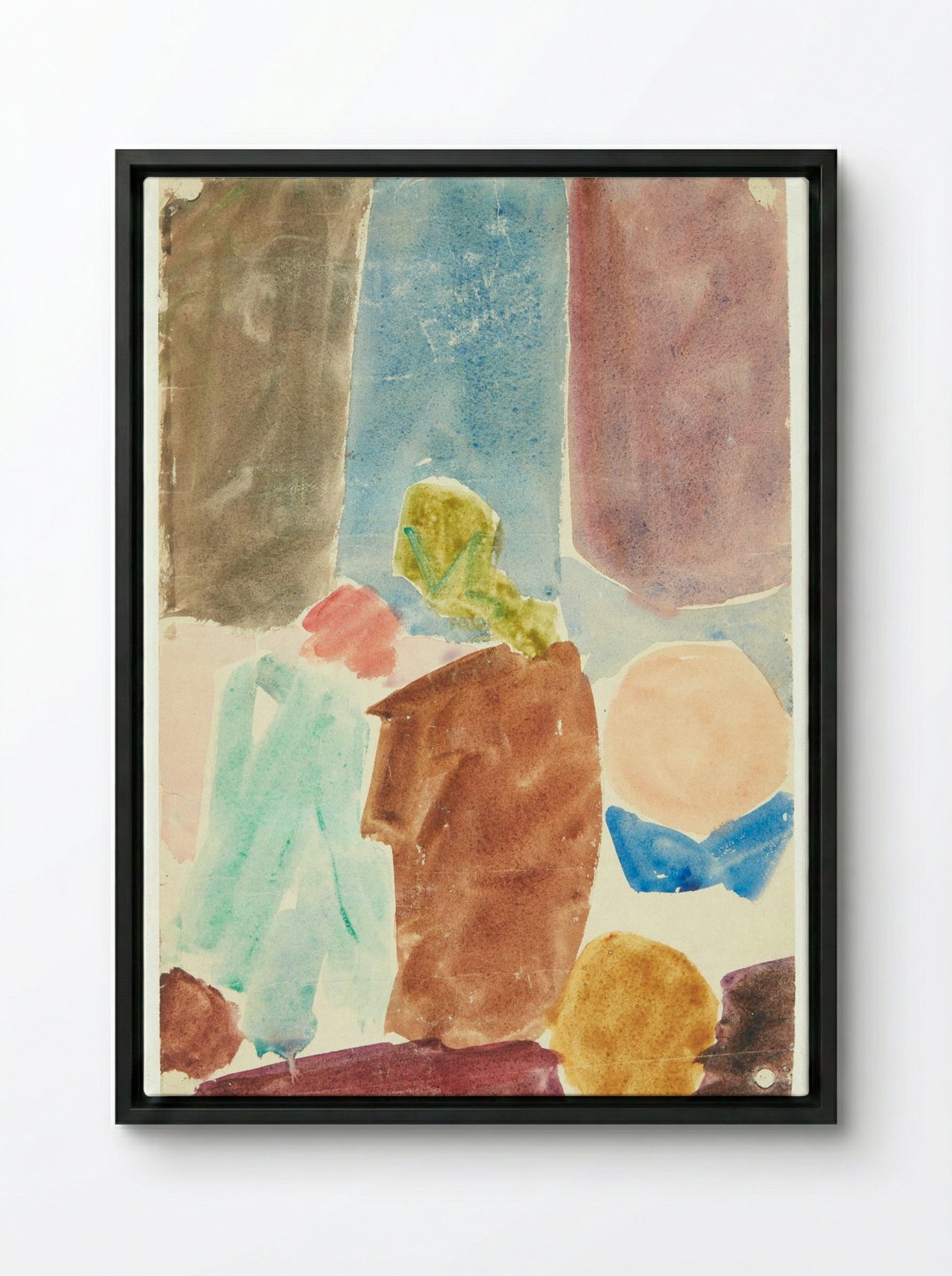 Colour Study after Delacroix's 'Dante and Virgil in the Underworld' - Edvard Weie - Framed Canvas Black