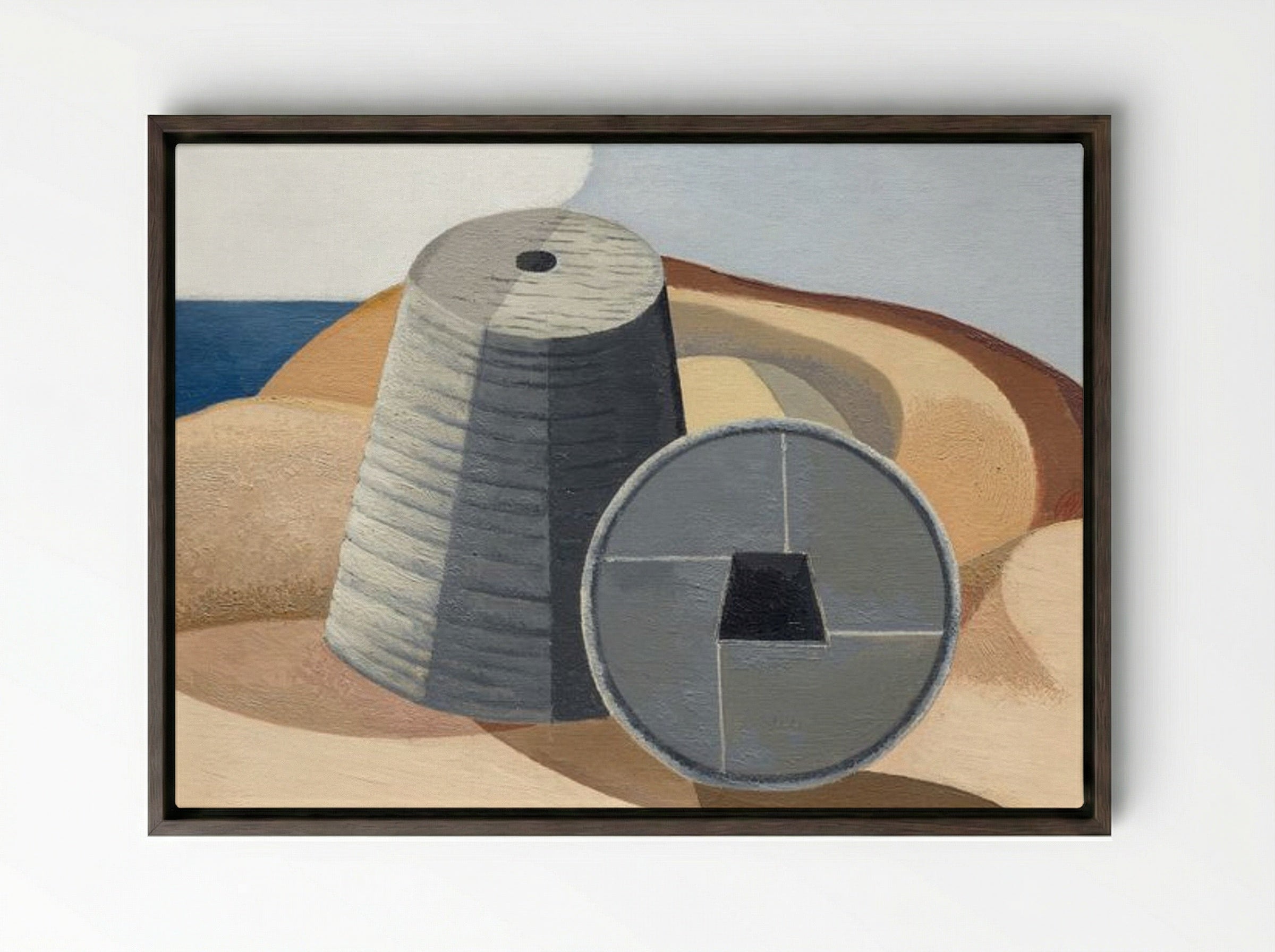 Mineral Objects - Paul Nash - Framed Canvas Dark Wood