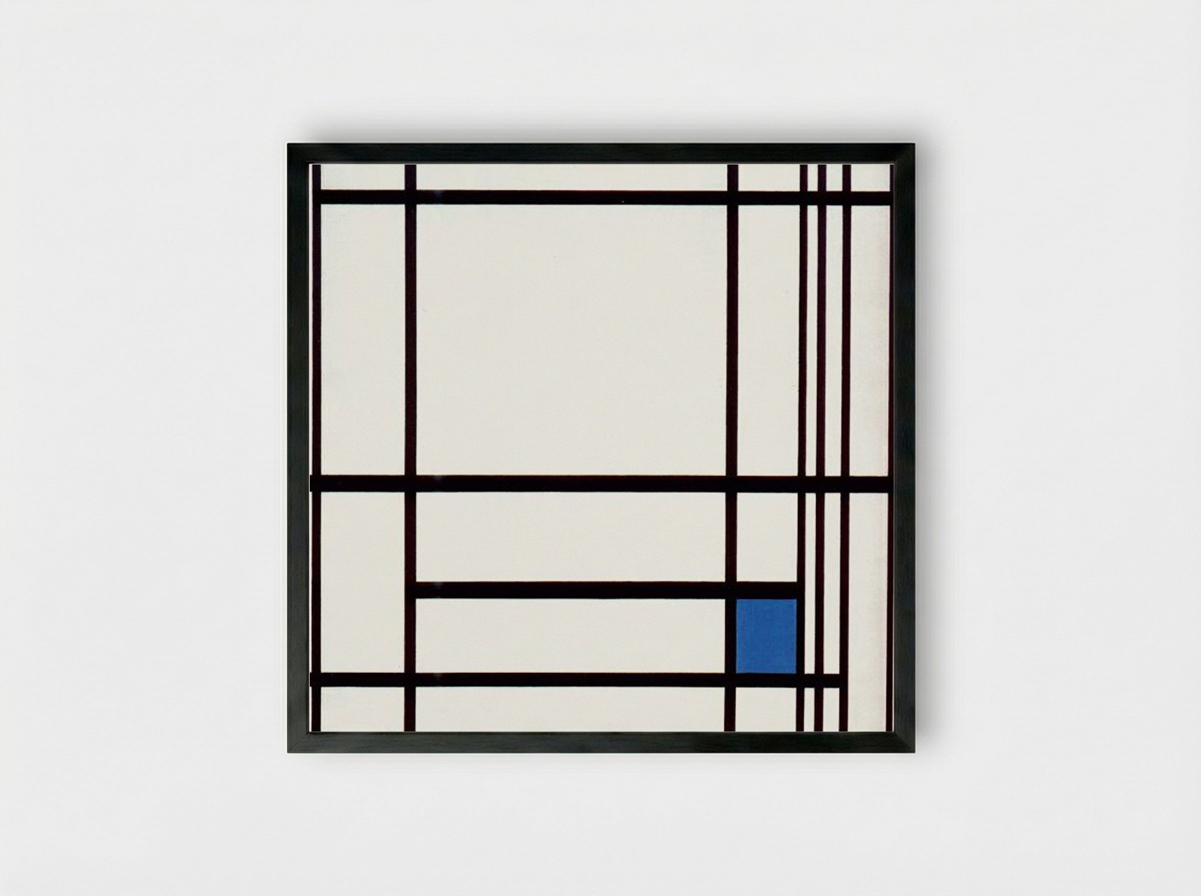 Composition with Blue - Piet Mondrian - Framed Print Black