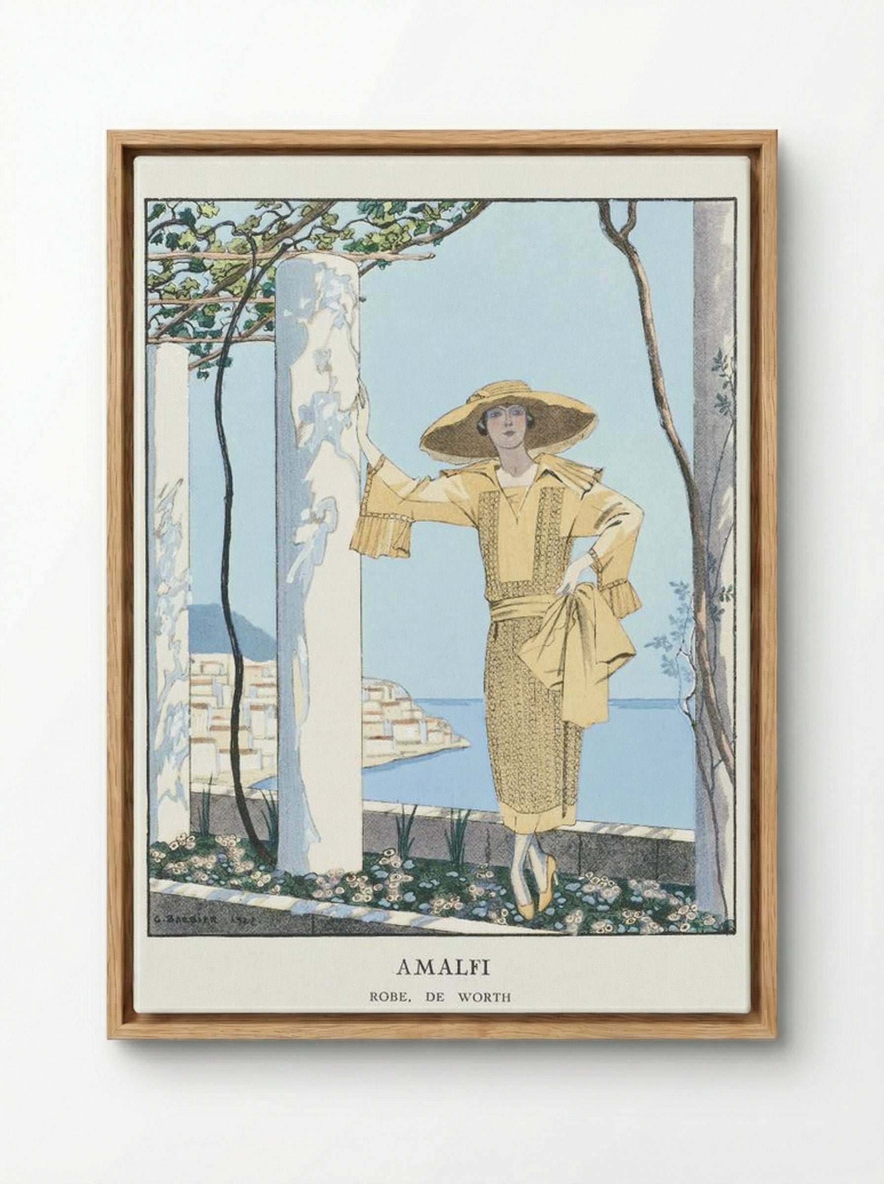 Amalfi, Robe de Worth - George Barbier - Framed Canvas Wood