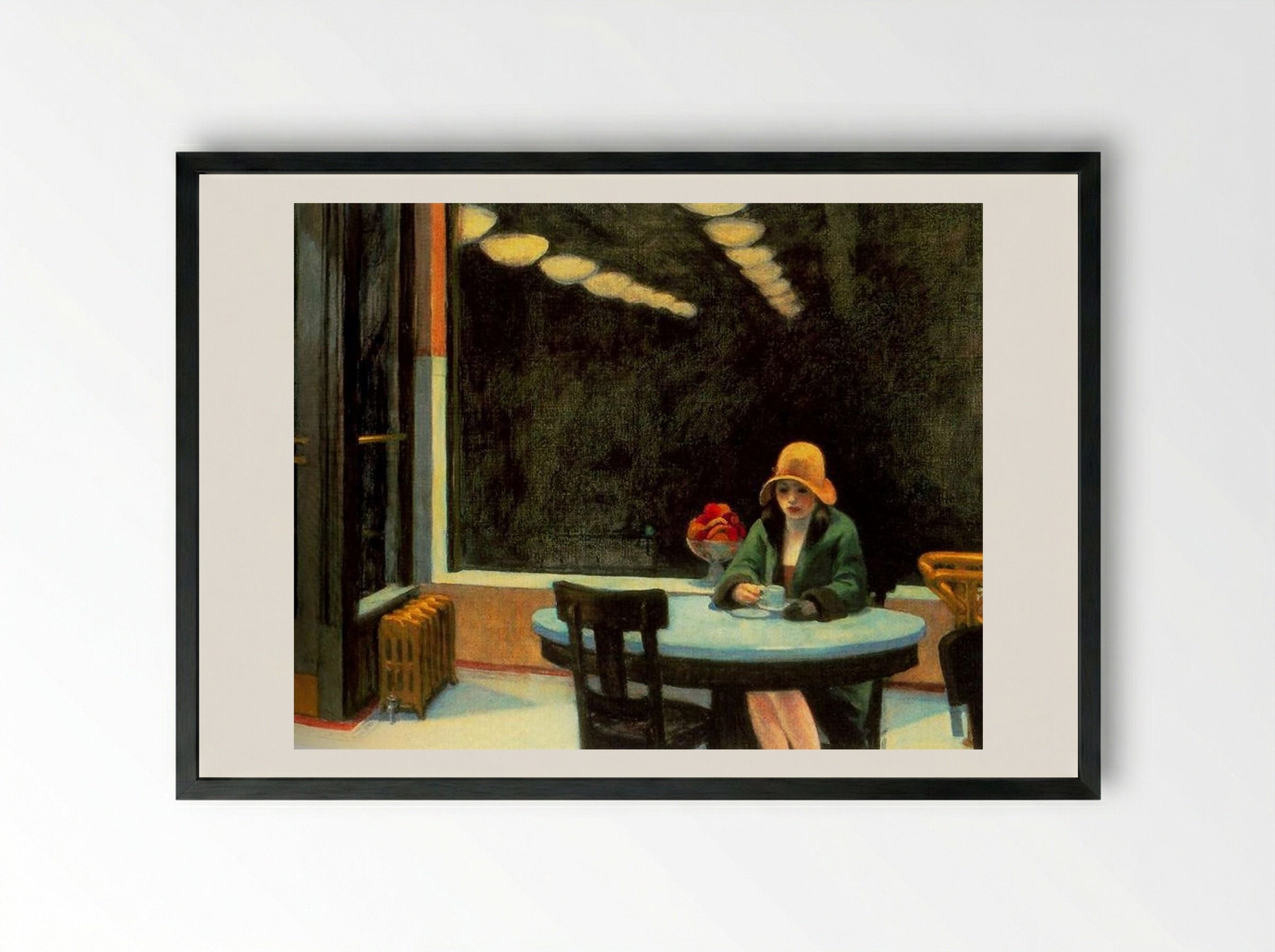 Automat - Edward Hopper - Framed Print Black