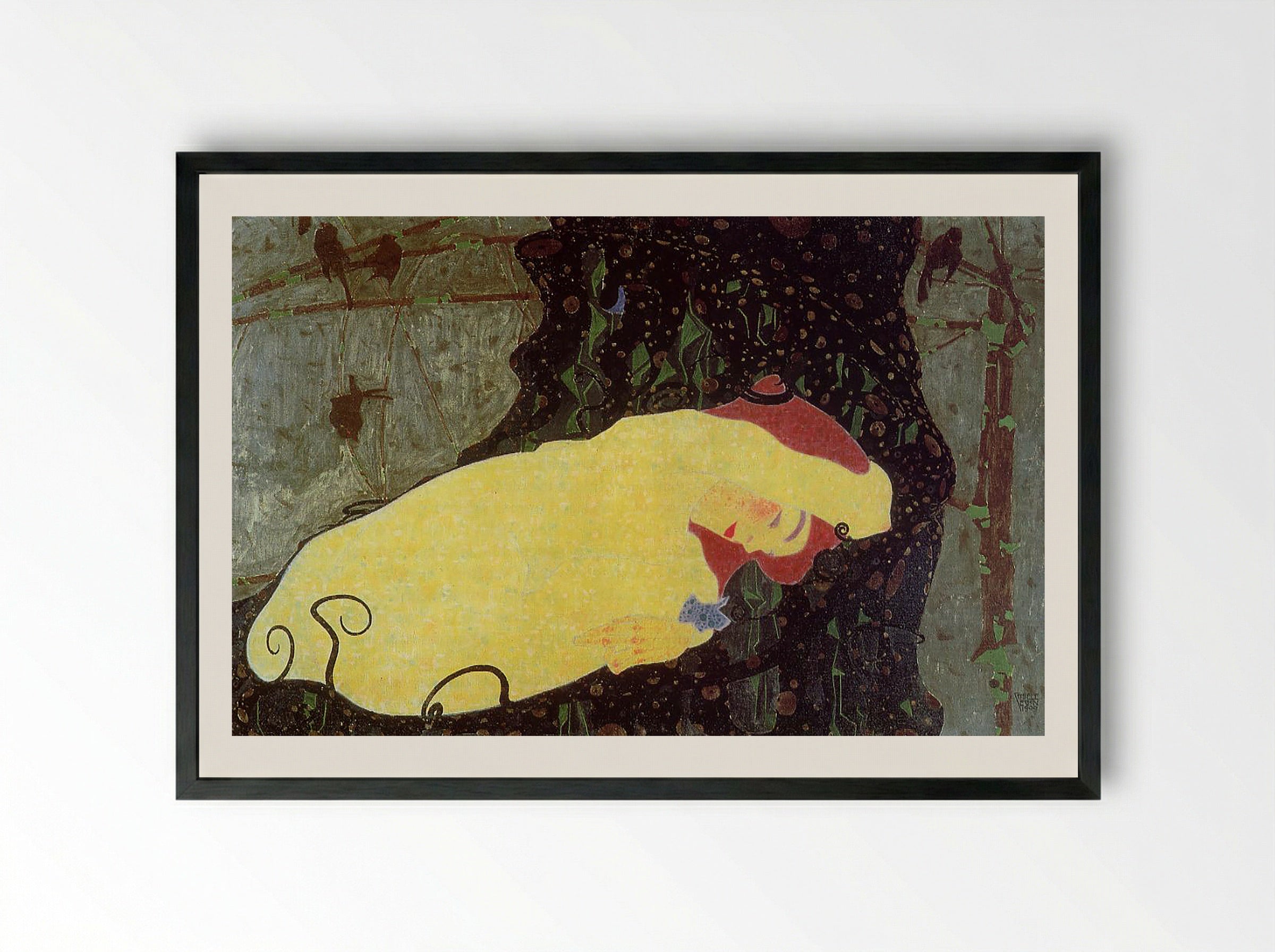 Danaë - Gustav Klimt - Framed Print Black