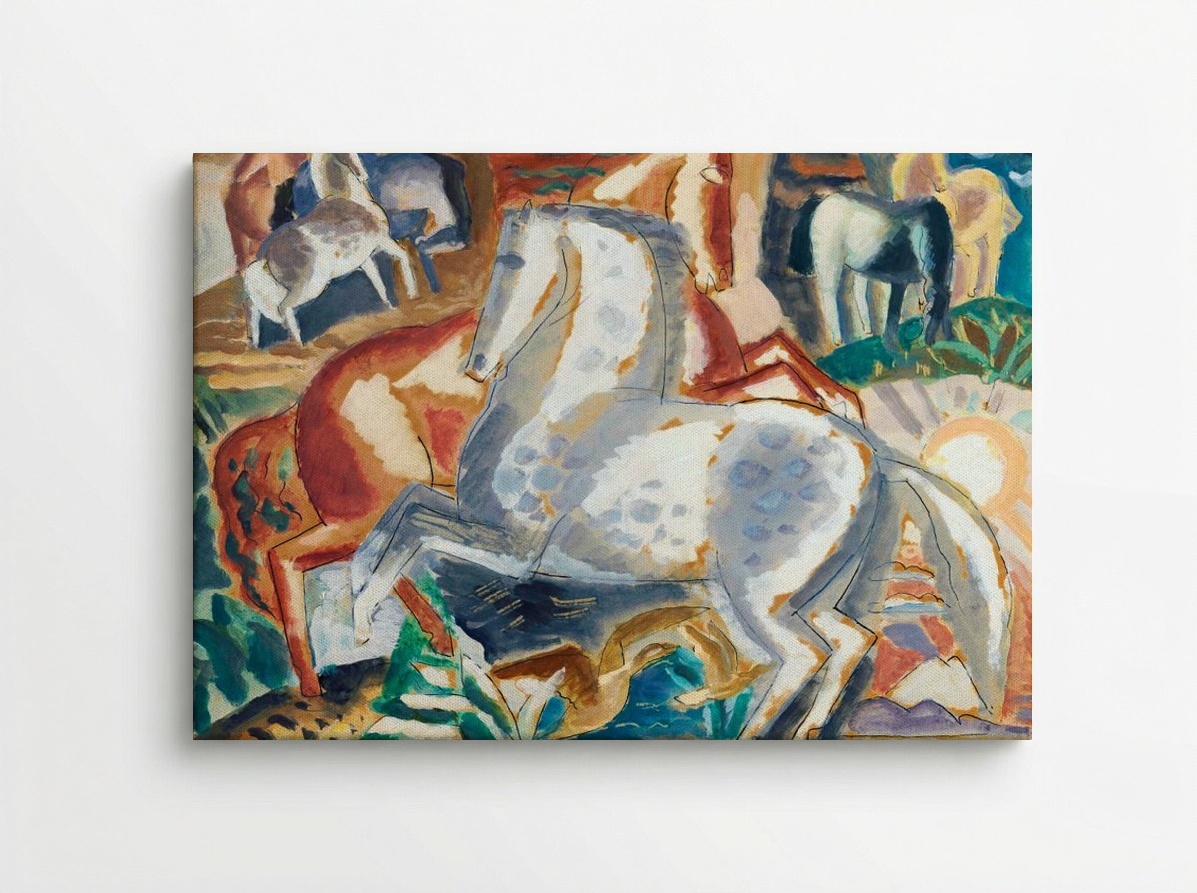 Horses in Landscape - Leo Gestel - Canvas