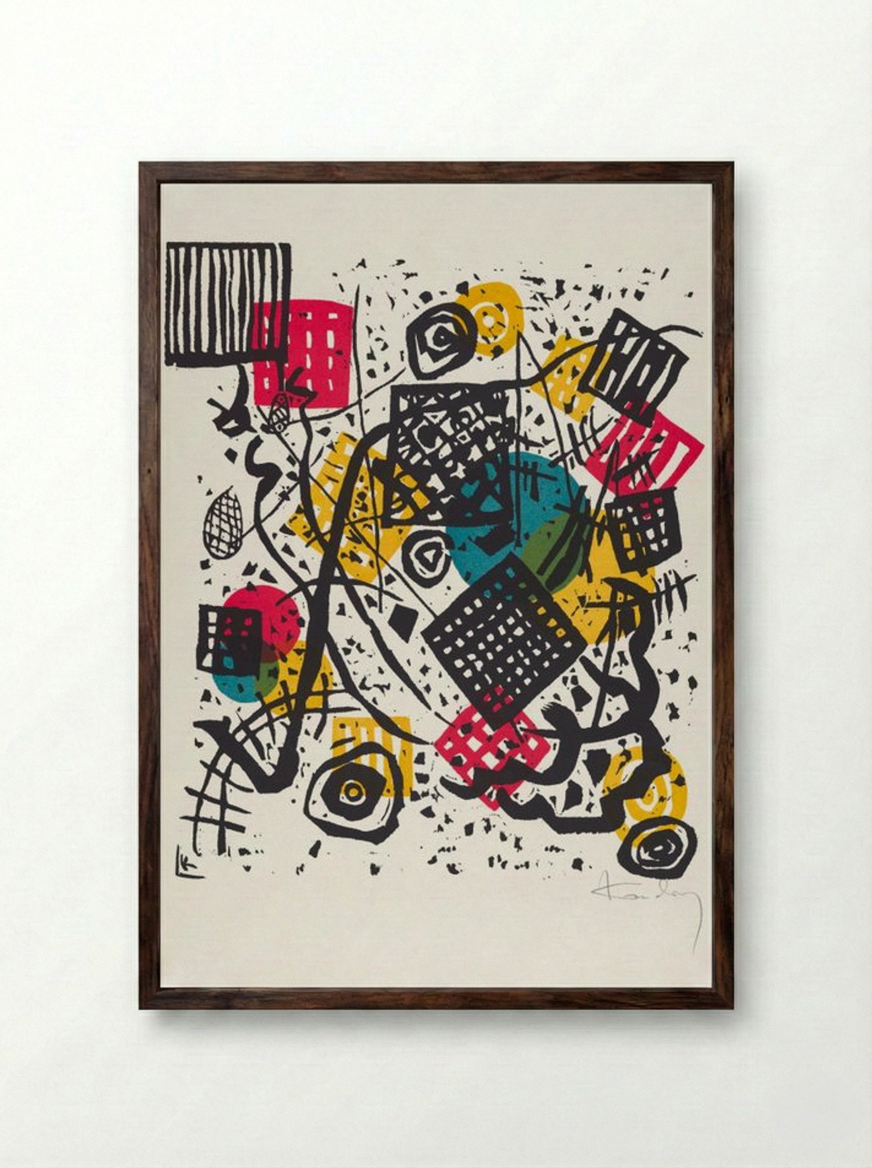 Kleine Welten V (Small Worlds V) - Wassily Kandinsky - Framed Print Dark Wood