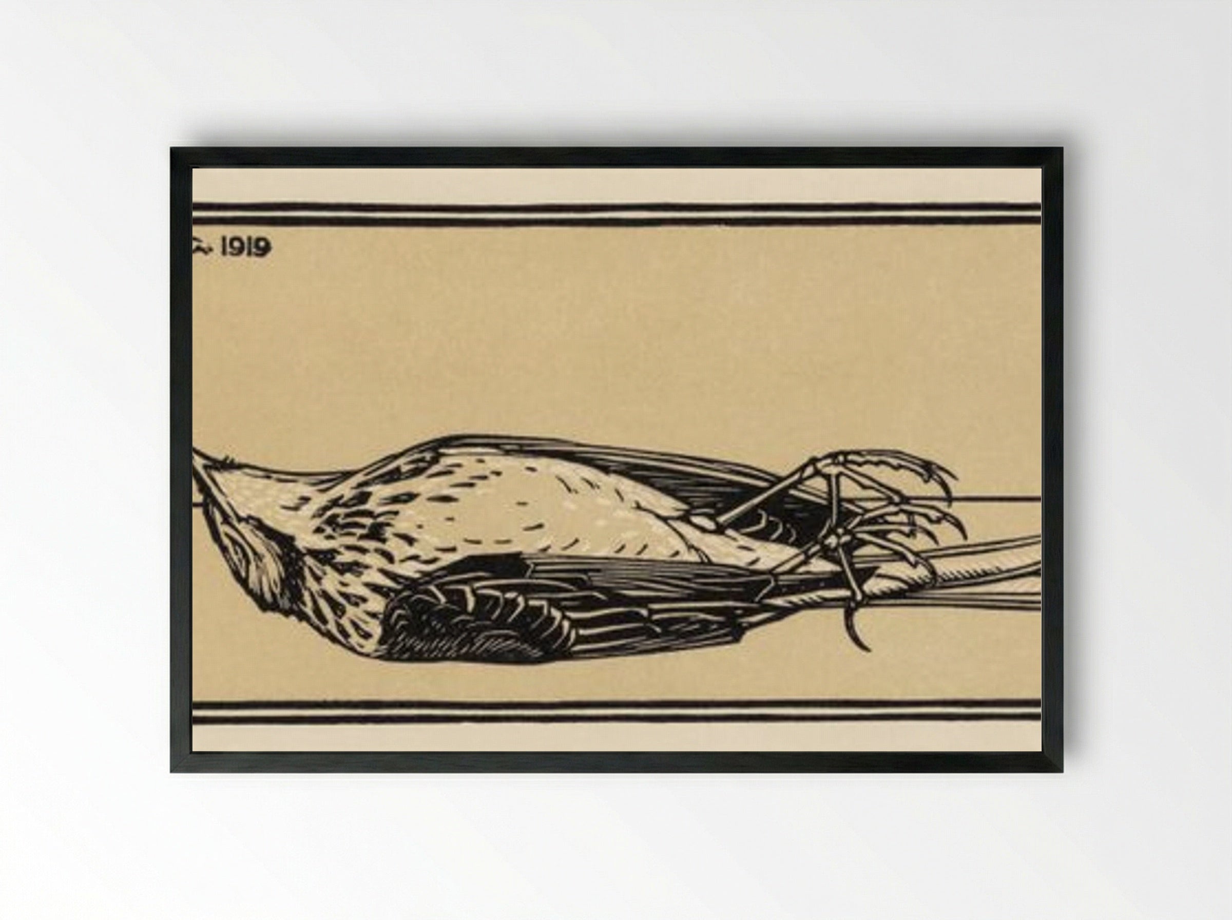 Dead Bird - Julie de Graag - Framed Print Black