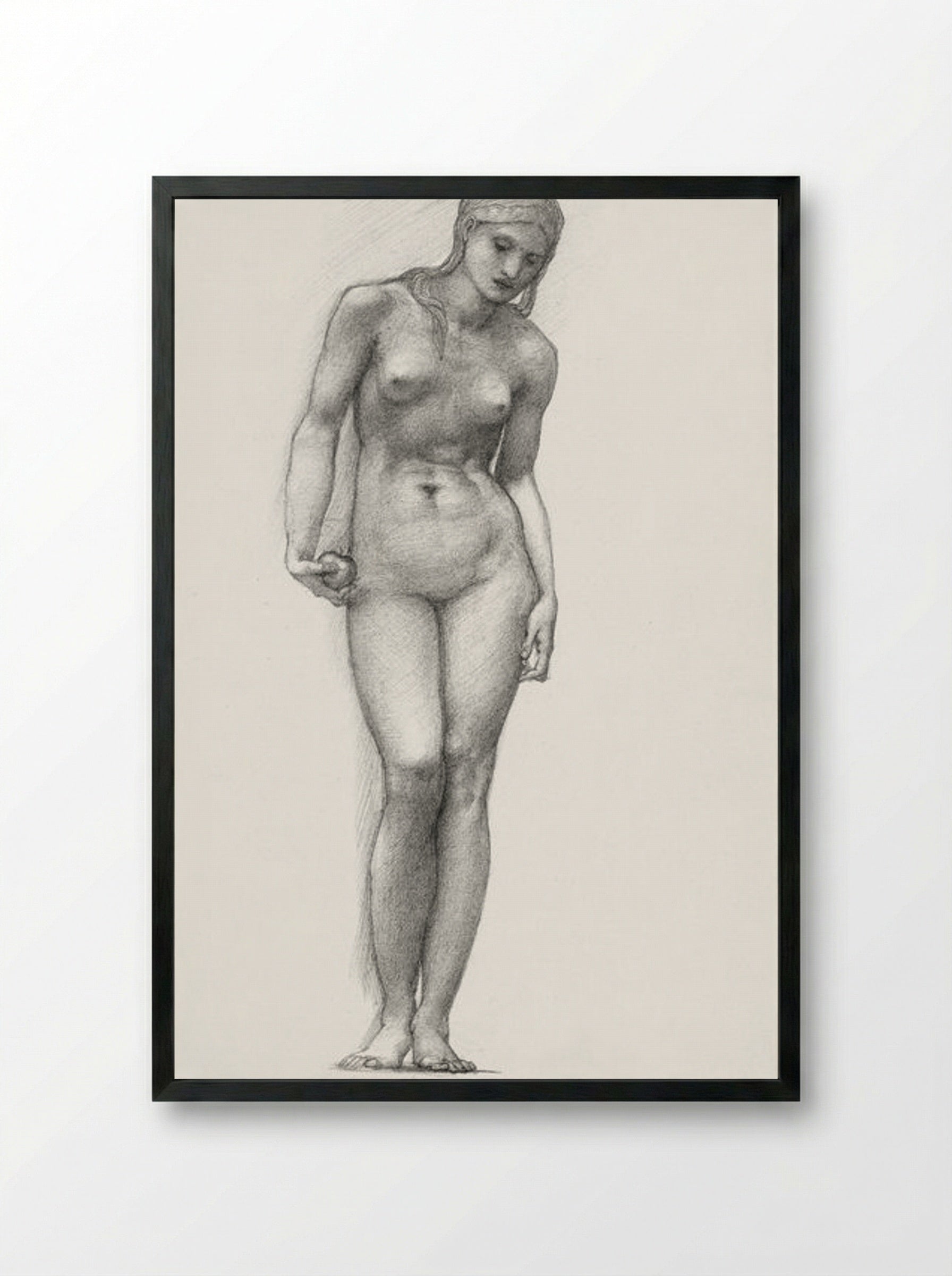 Venus with Golden Apple - Edward Burne-Jones - Framed Print Black