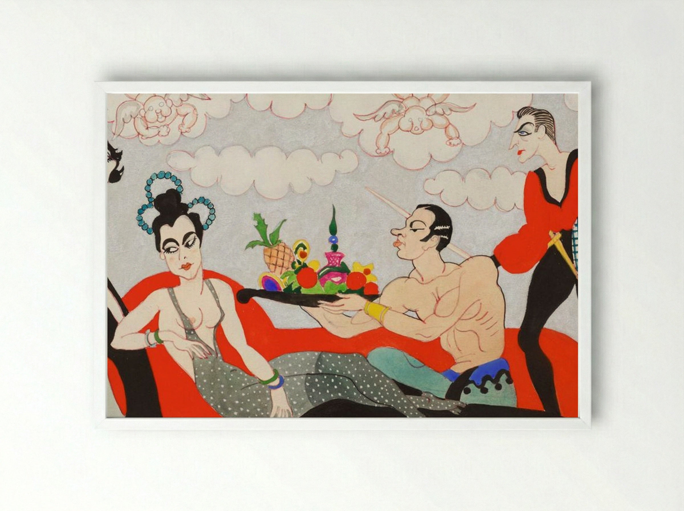 Mural Study No. 3 - John Decker - Framed Print White