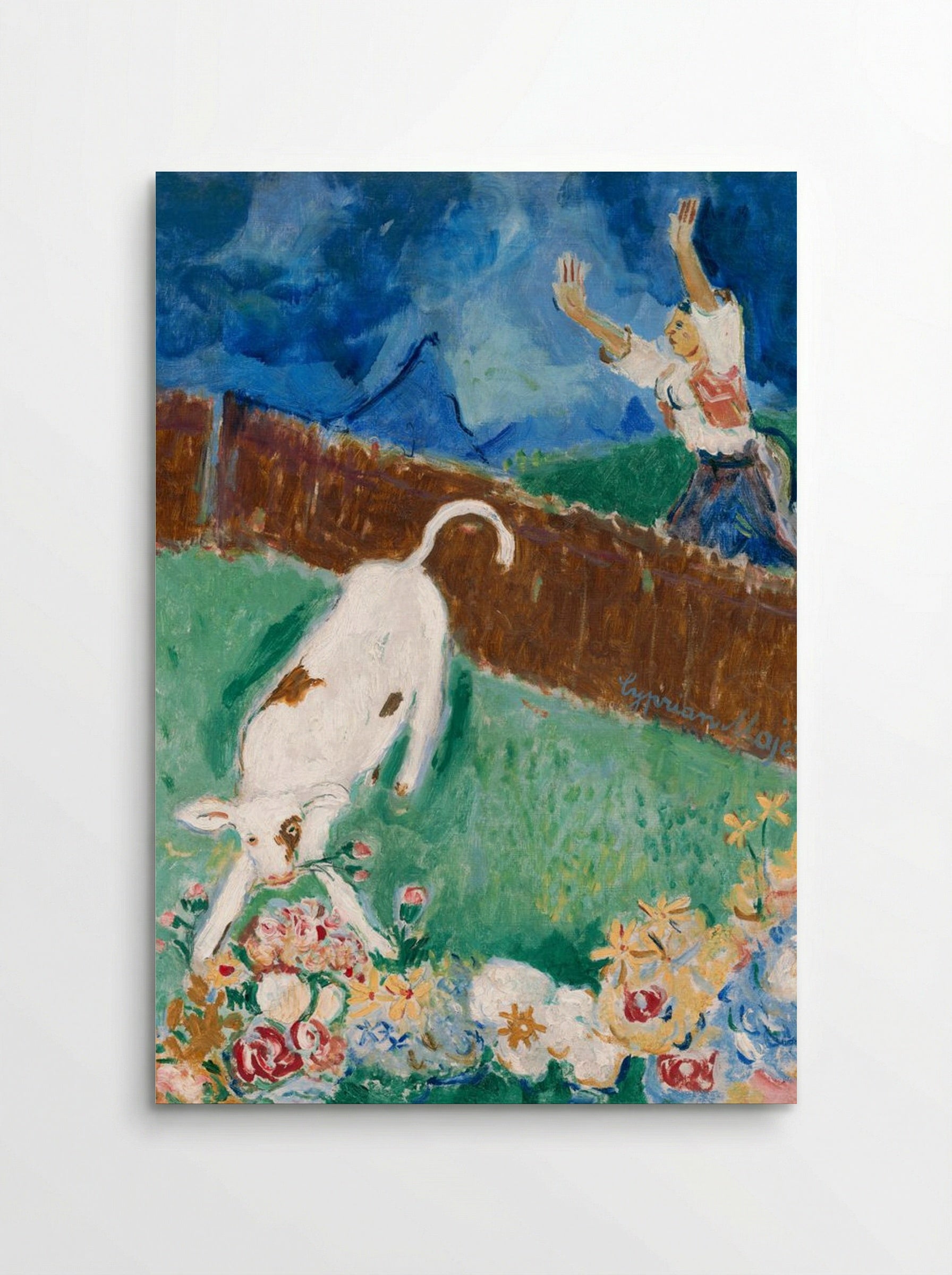 Calf in a Meadow - Cyprián Majerník - Poster