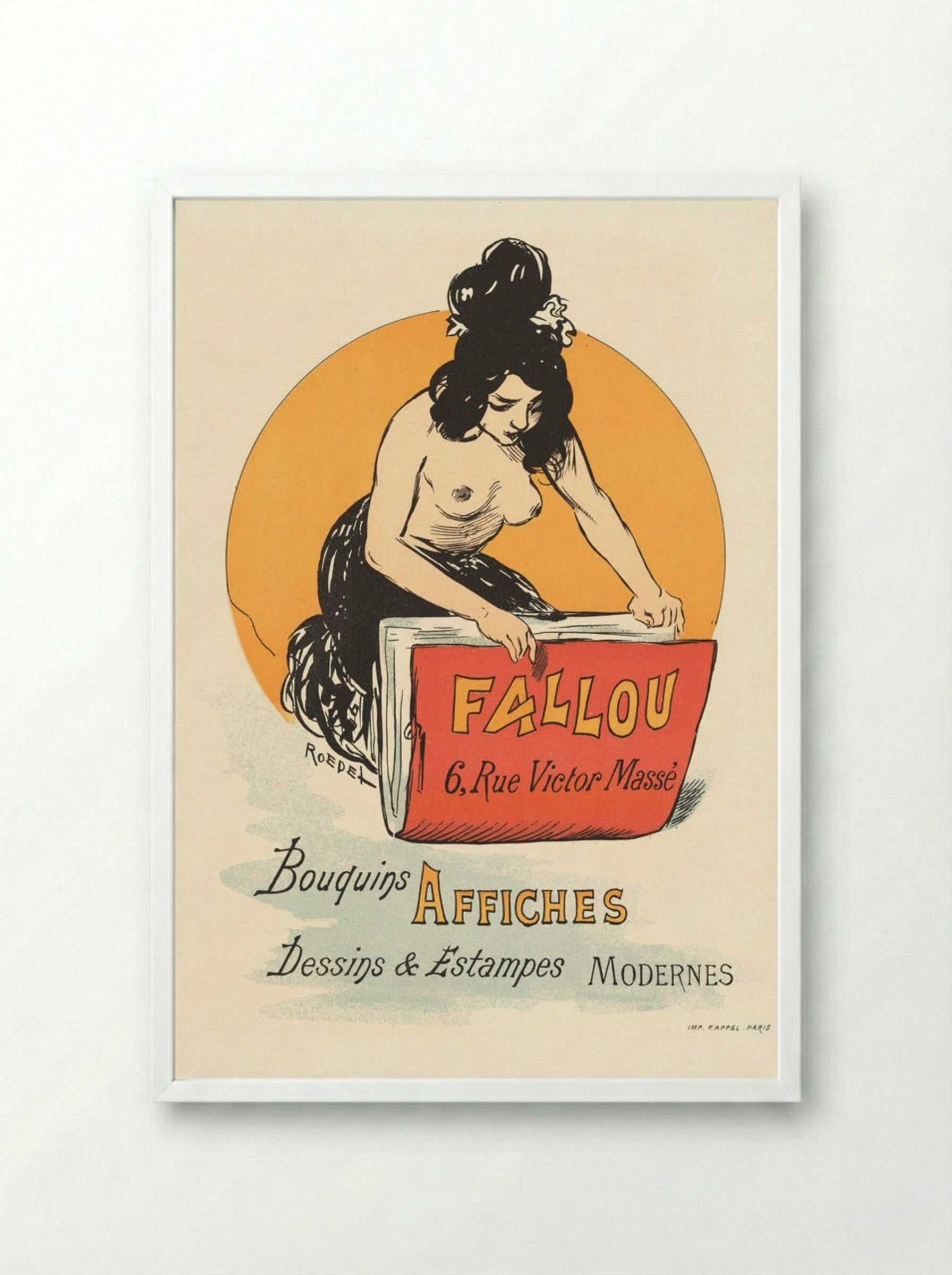 Affiche pour Book- en Prenthandel Fallou te Parijs - Roedel - Framed Print White