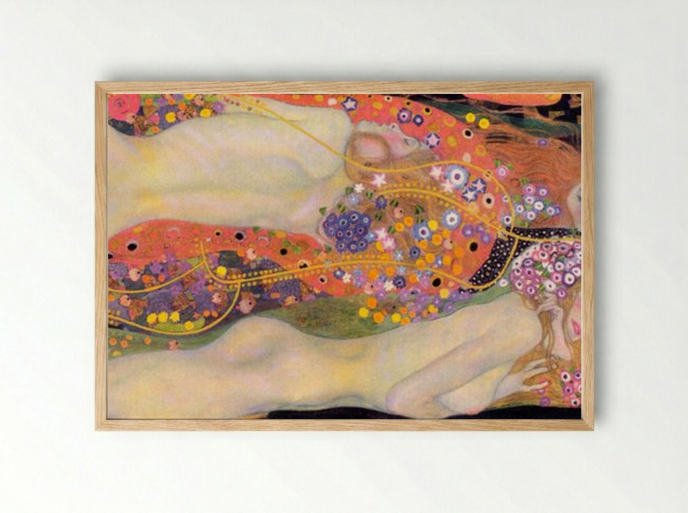 Water Serpents II - Gustav Klimt - Framed Print Wood