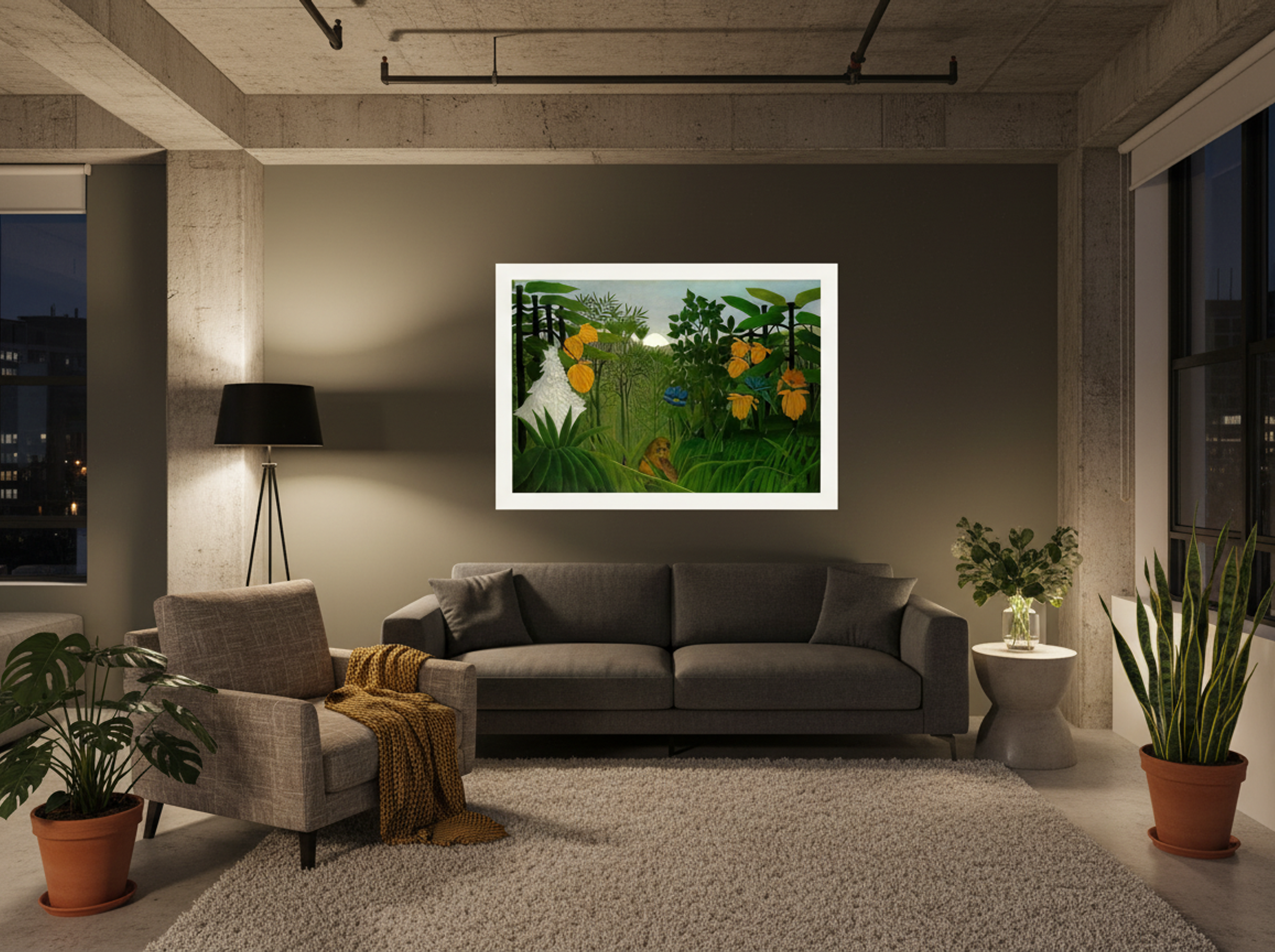 The Repast of the Lion by Henri Rousseau – Naïve Art Jungle Wildlife Print - Lifestyle