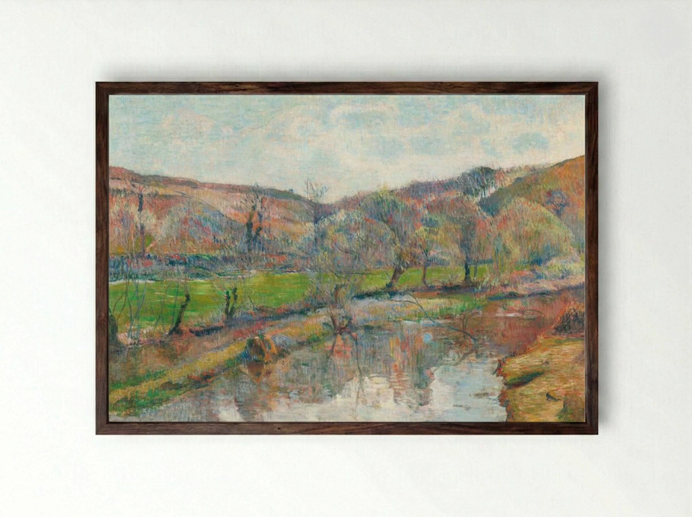 Brittany Landscape - Paul Gauguin - Framed Print Dark Wood