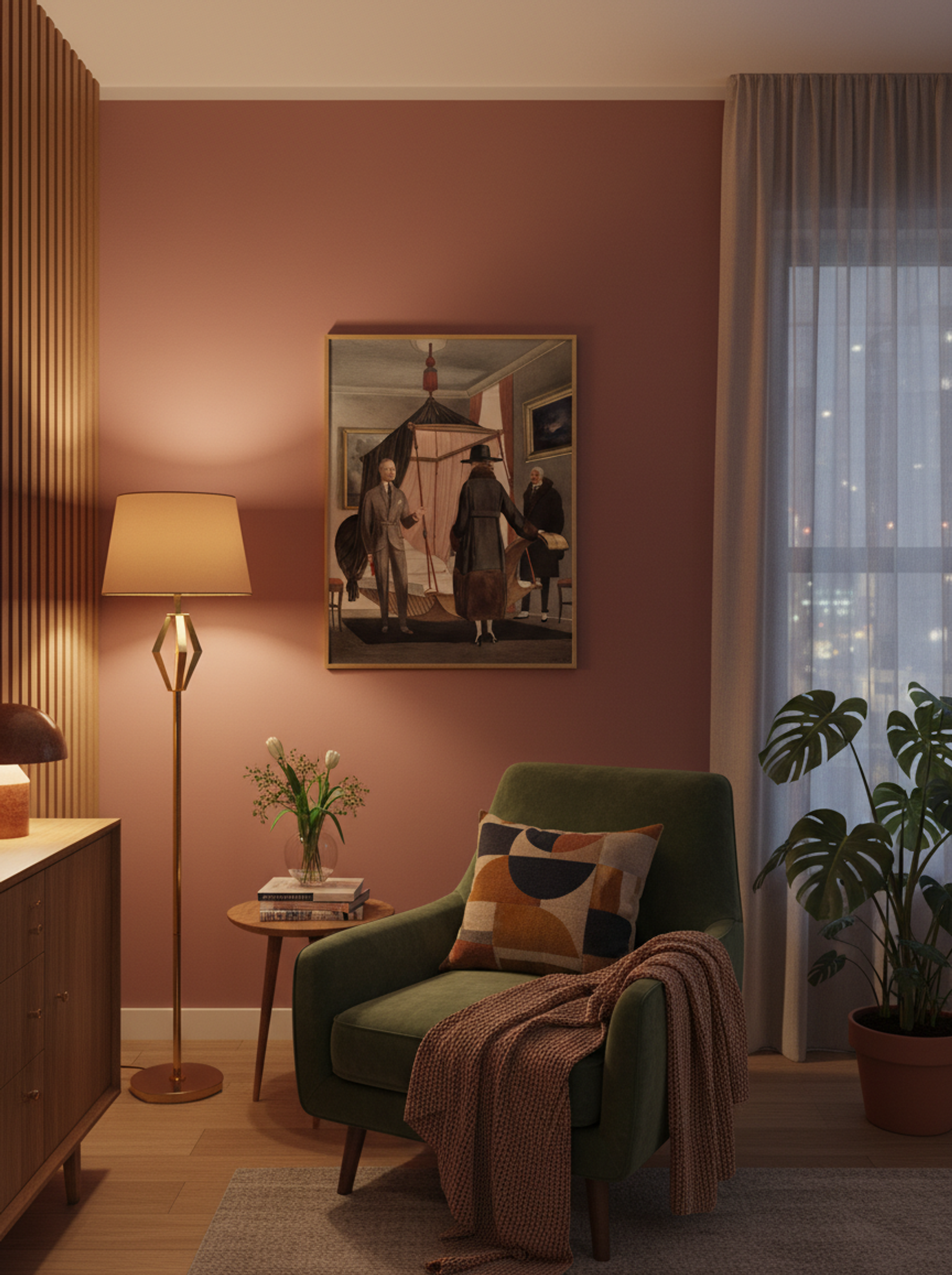 Two Men and a Woman in a Bedroom - Otto Friedrich Carl Lendecke - Lifestyle