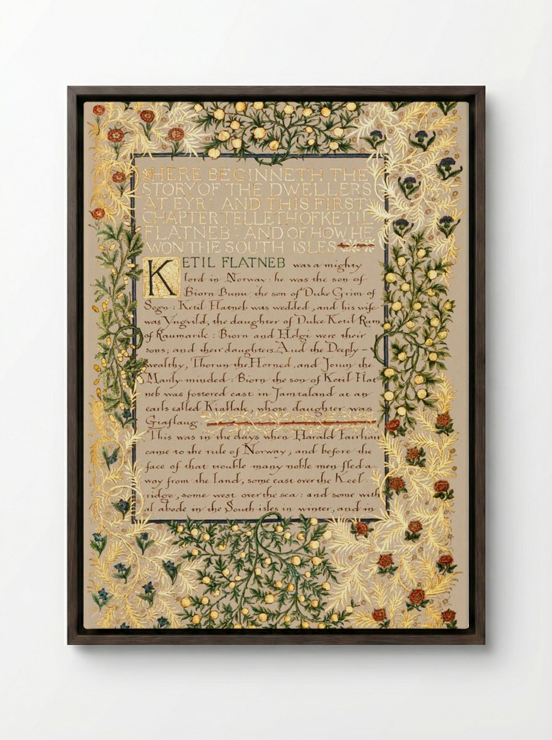 The Story of the Dwellers at Eyr - William Morris - Framed Canvas Dark Wood