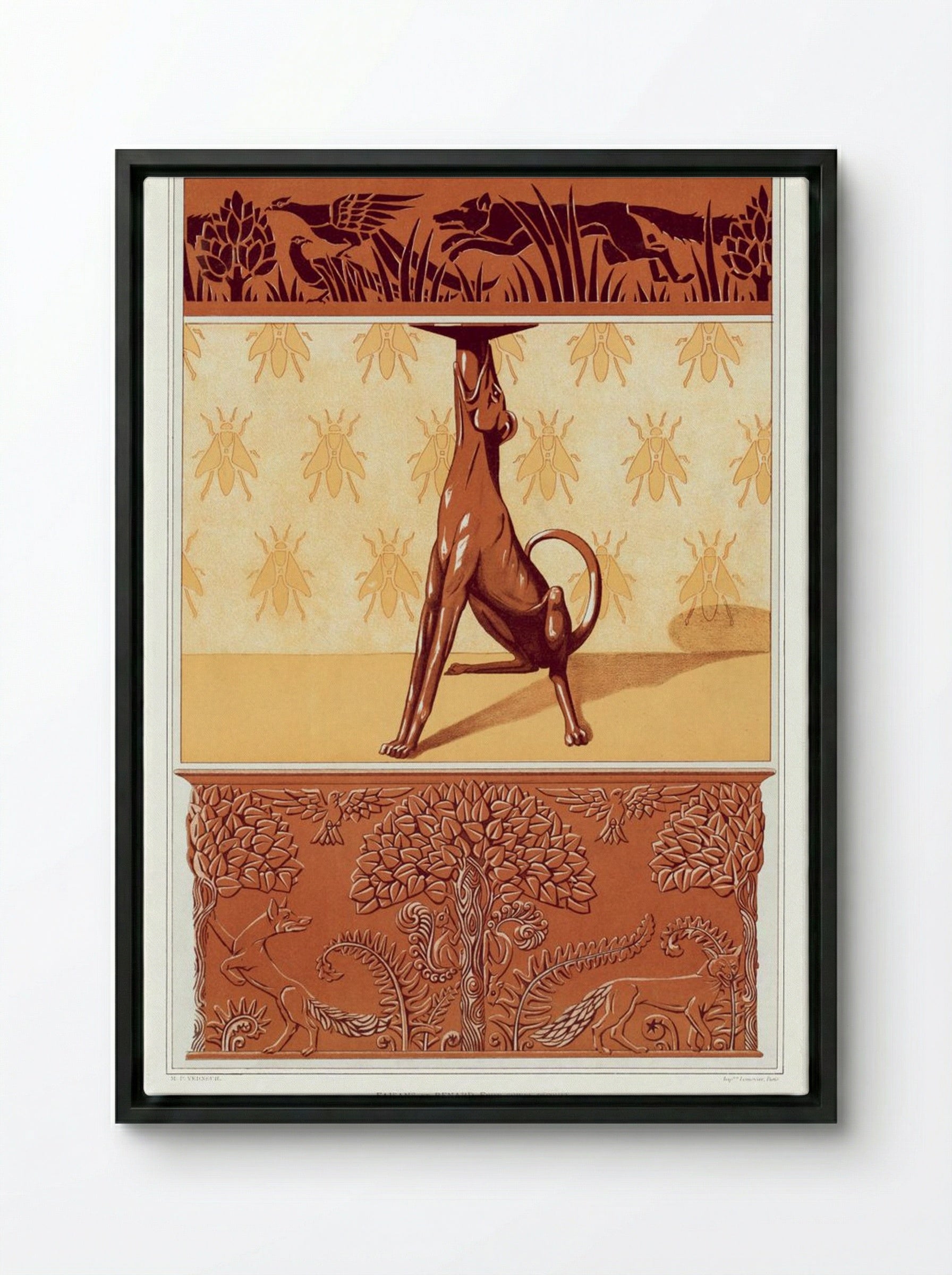 L'Animal dans la Décoration, Plate 26 - Fine Art Print - Framed Canvas Black