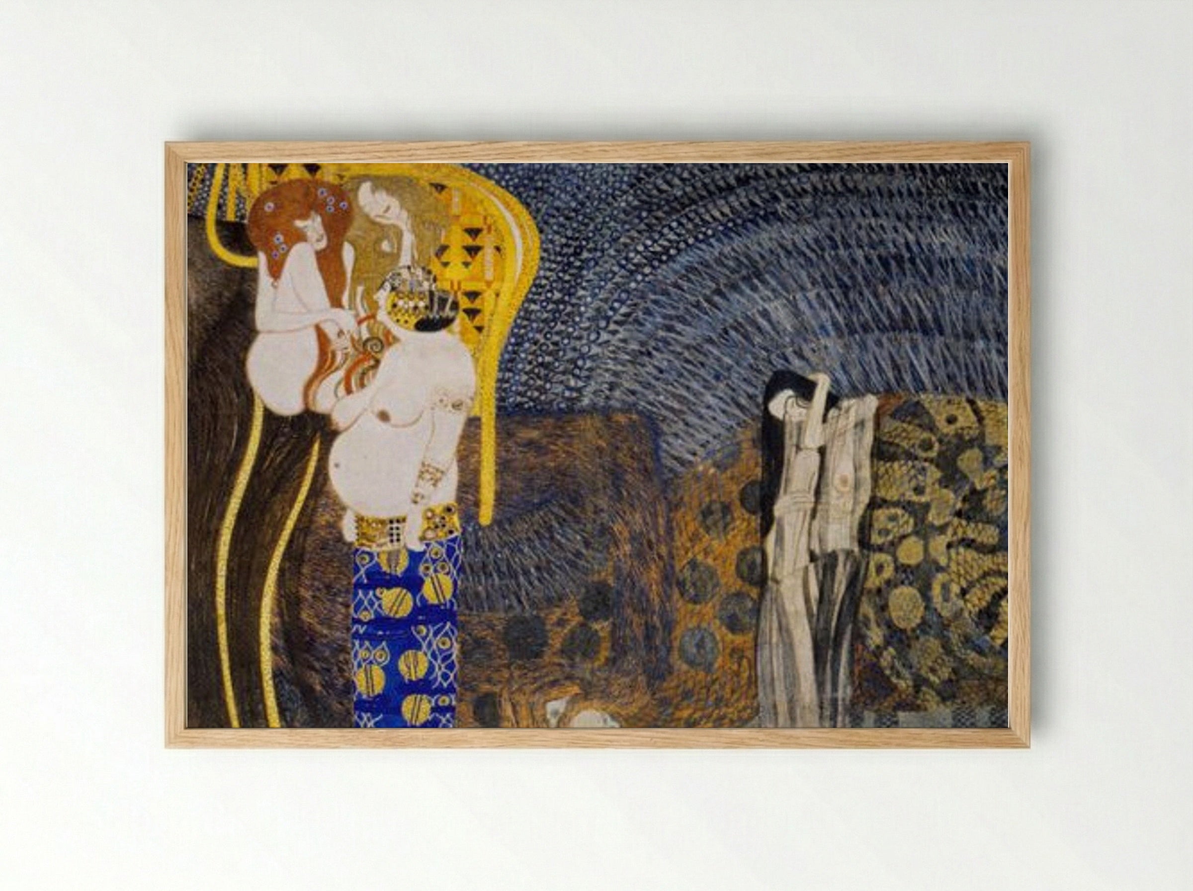 The Hostile Powers - Gustav Klimt - Framed Print Wood