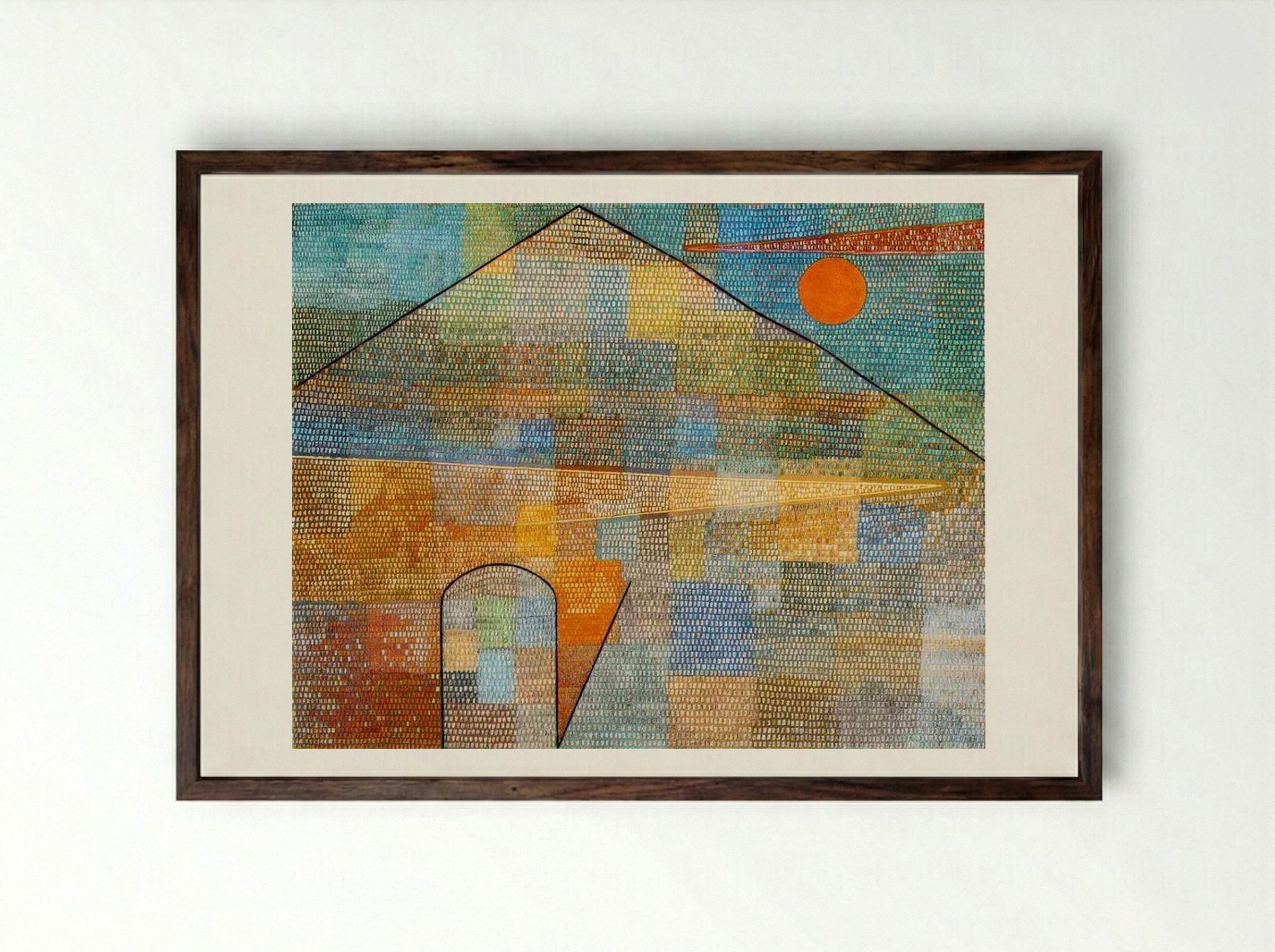 Ad Parnassum - Paul Klee - Framed Print Dark Wood