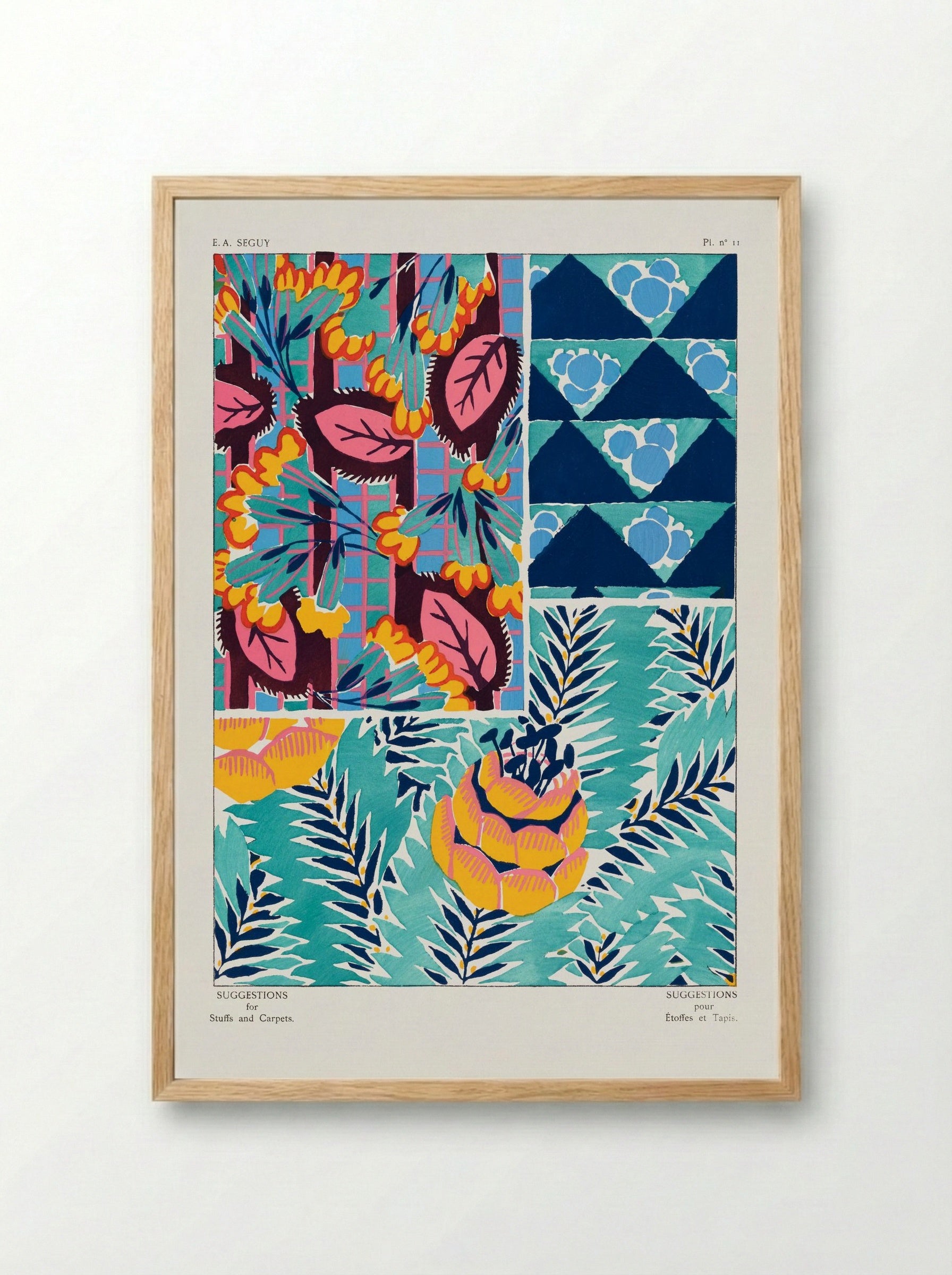Suggestions for Stuffs and Carpets, Plate 11 - Émile-Allain Séguy - Framed Print Wood