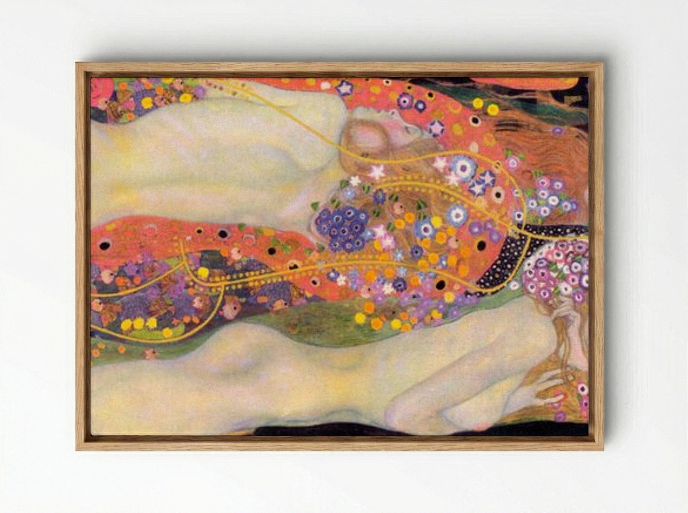 Water Serpents II - Gustav Klimt - Framed Canvas Wood