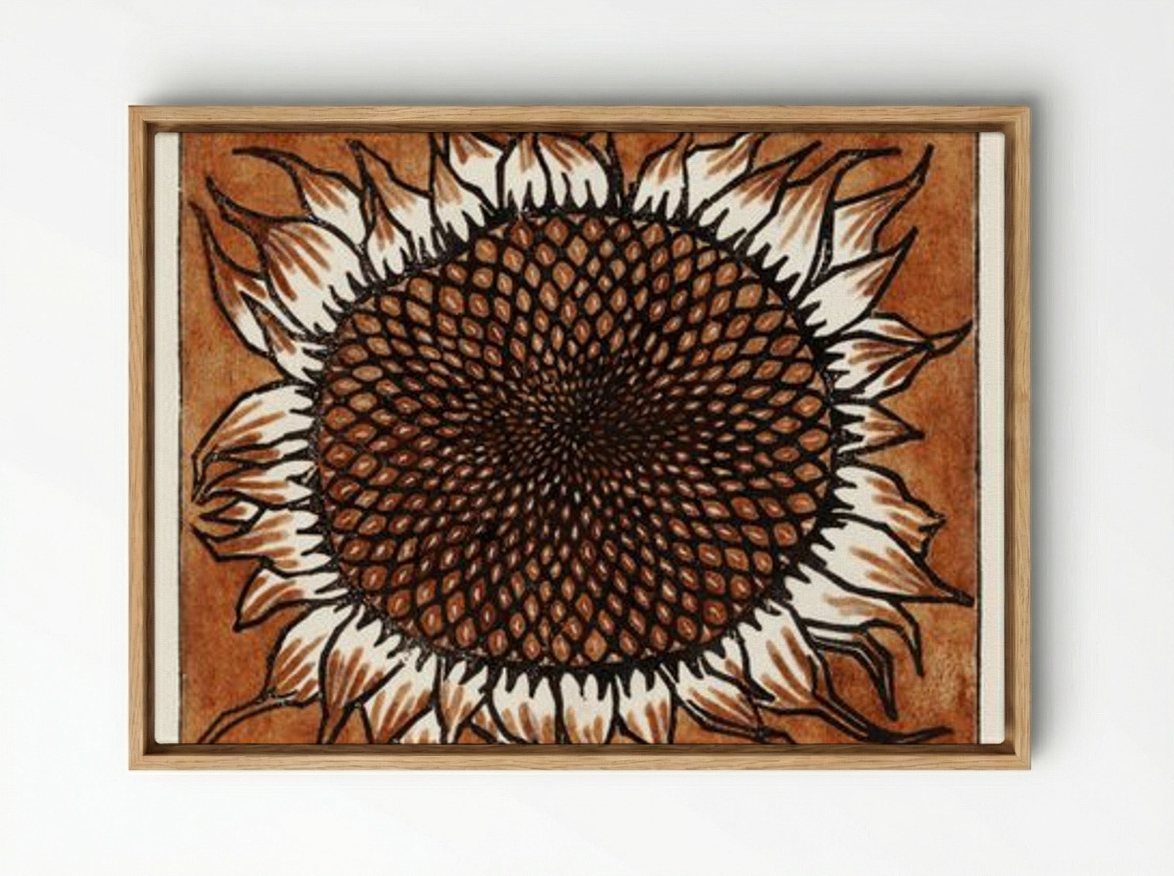 November Sunflower - Julie de Graag - Framed Canvas Wood
