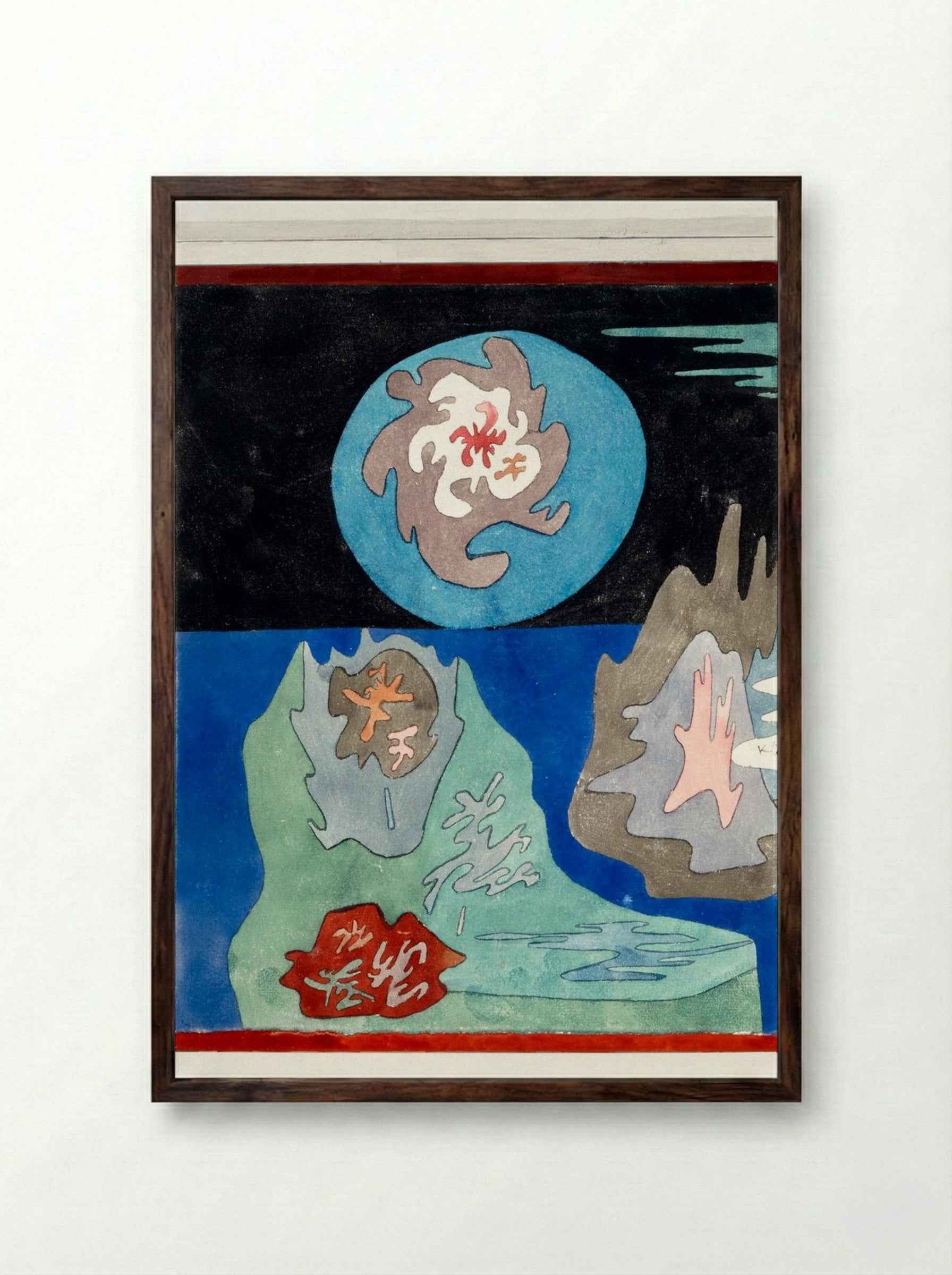 In the Land of Precious Stones - Paul Klee - Framed Print Dark Wood