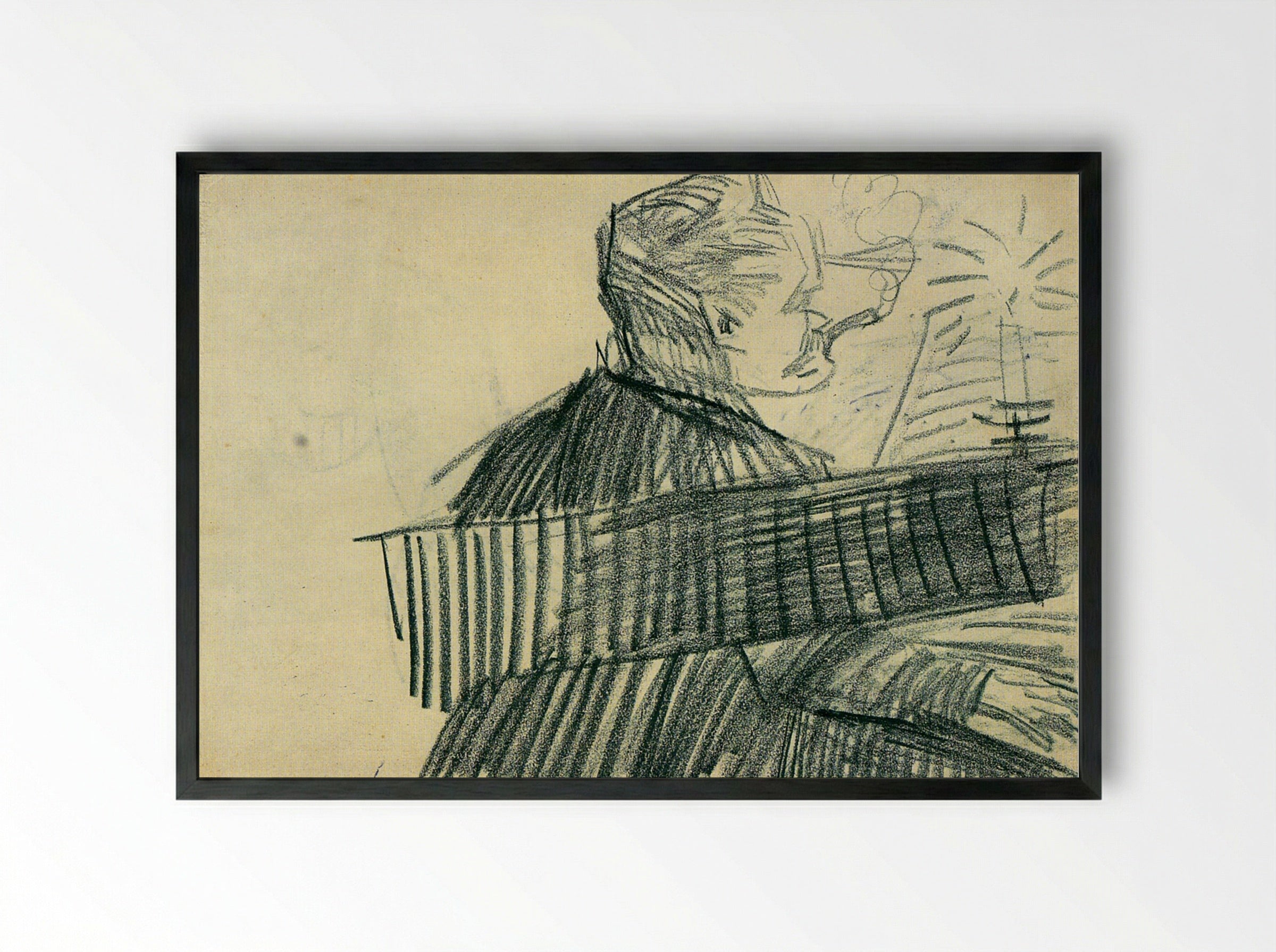 Pianist - Edvard Munch - Framed Print Black