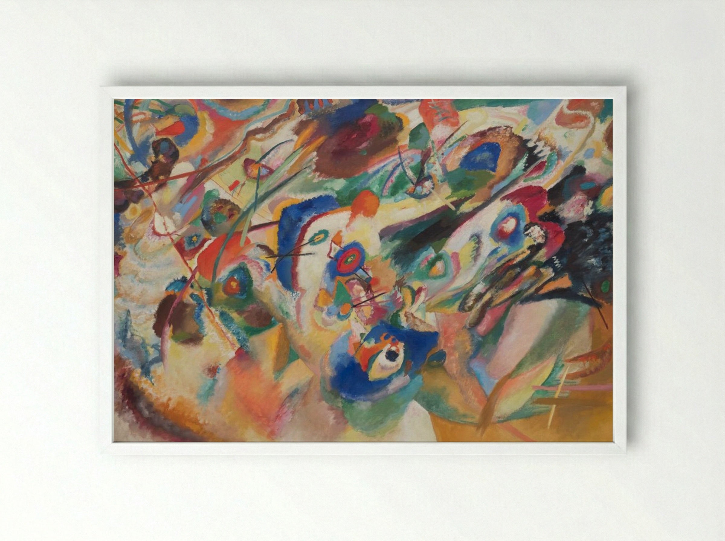 Sketch 2 for Composition VII - Wassily Kandinsky - Framed Print White