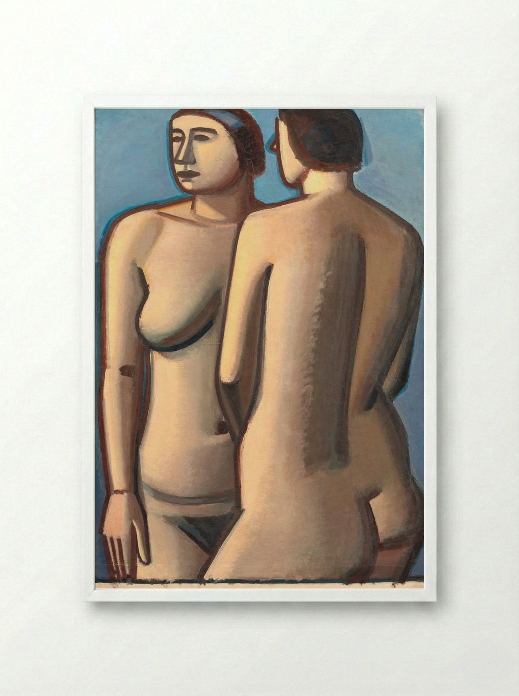 Two Female Nudes - Vilhelm Lundstrøm - Framed Print White