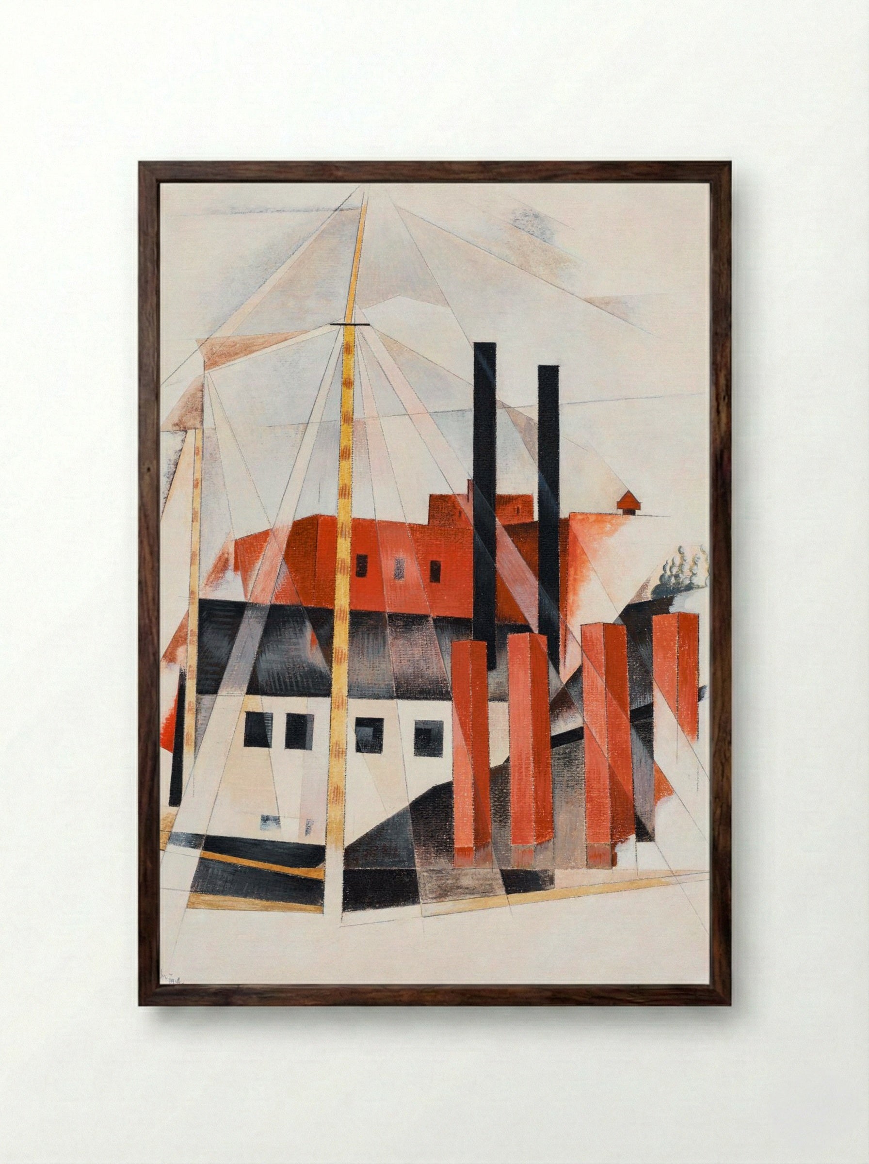 Piano Mover's Holiday - Charles Demuth - Framed Print Dark Wood
