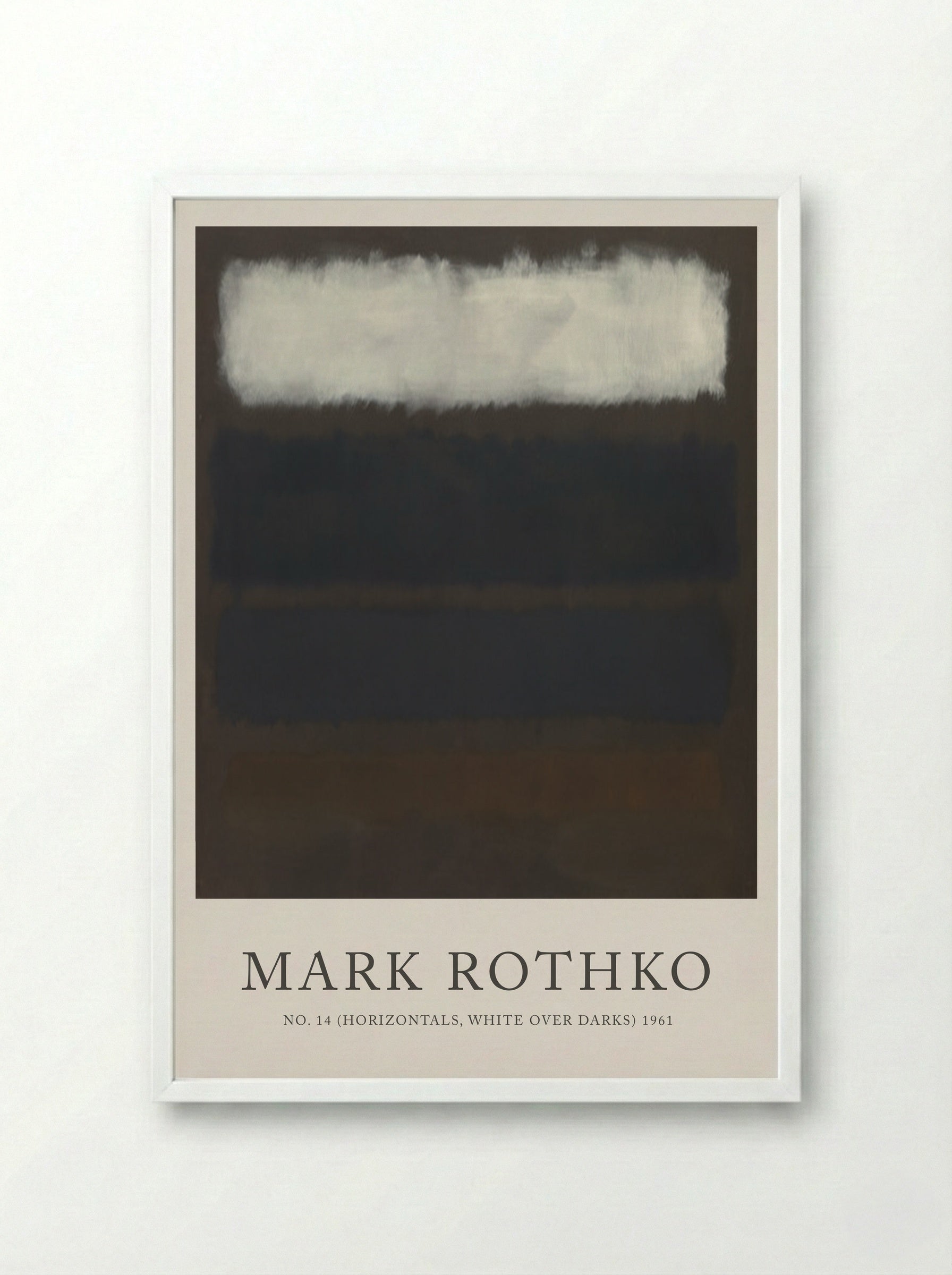 No. 14 (Horizontals, White Over Darks) - Mark Rothko - Framed Print White