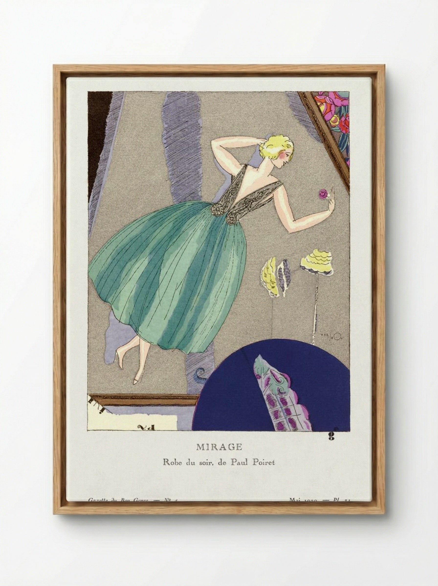 Mirage, Evening Gown Design - Paul Poiret - Framed Canvas Wood