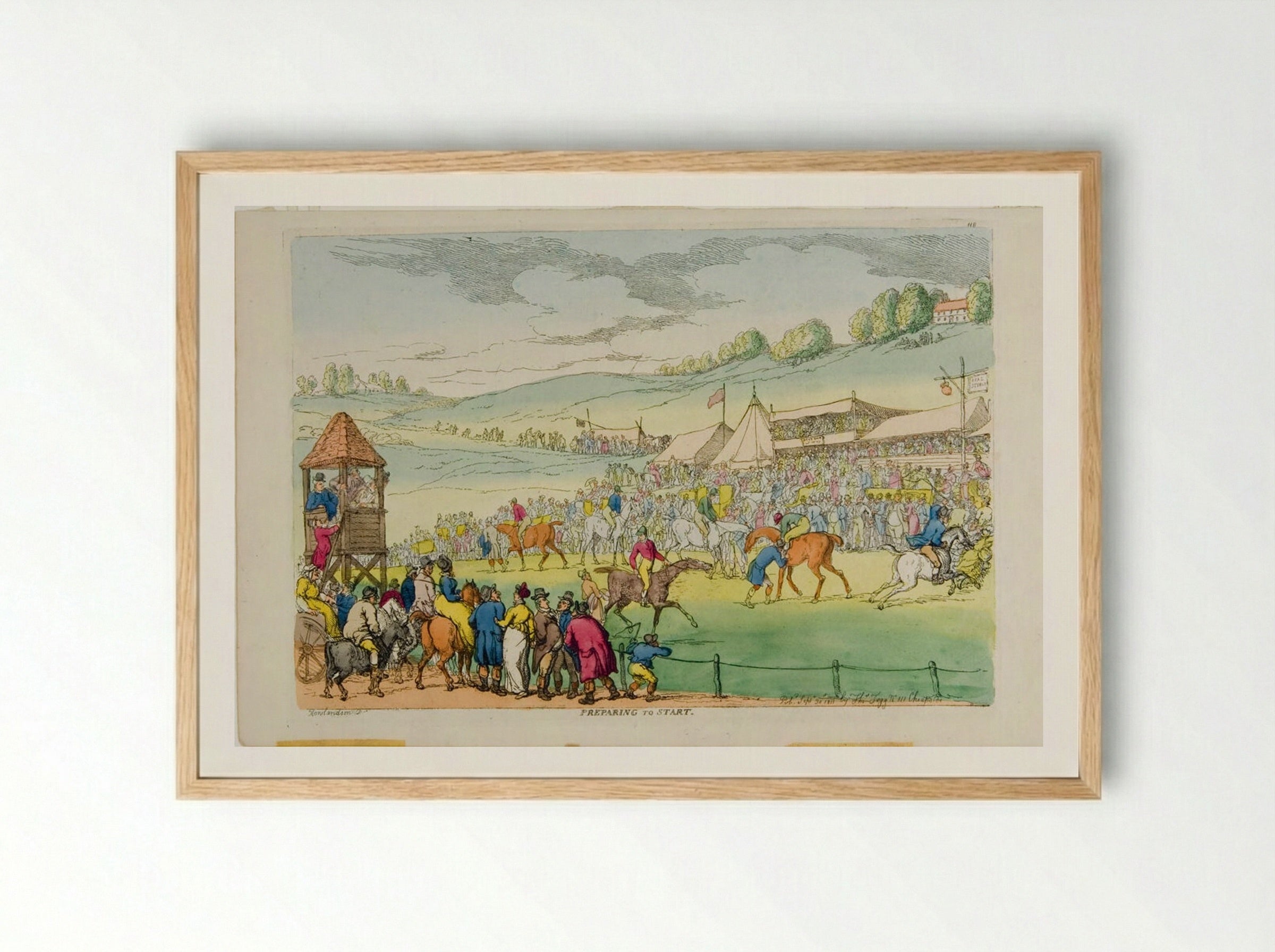 Preparing to Start - Thomas Rowlandson - Framed Print Wood