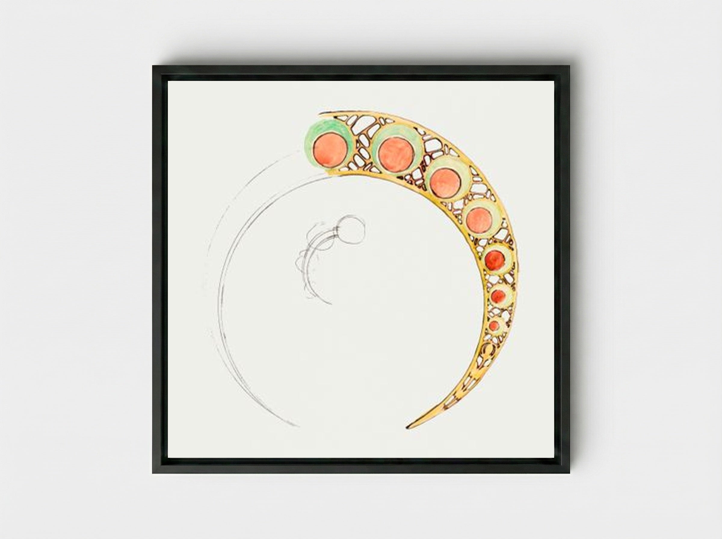 Design for Fouquet Boutique Hearth Frame - Alphonse Mucha - Framed Canvas Black