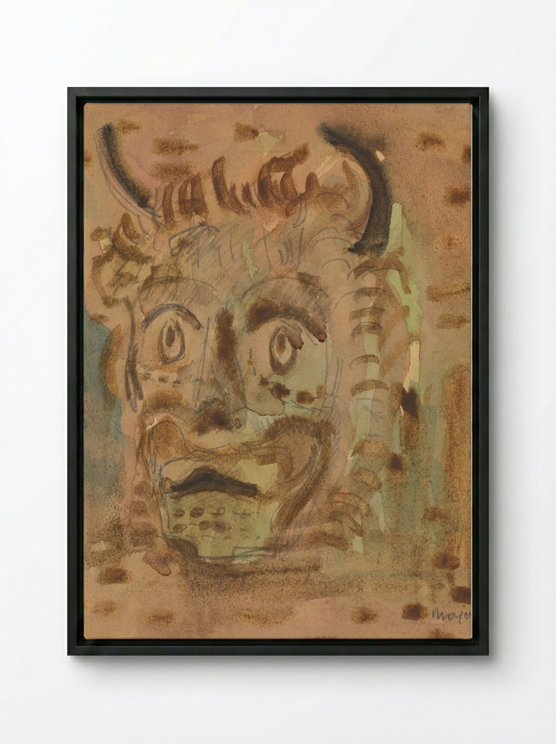Satyr - Cyprián Majerník - Framed Canvas Black