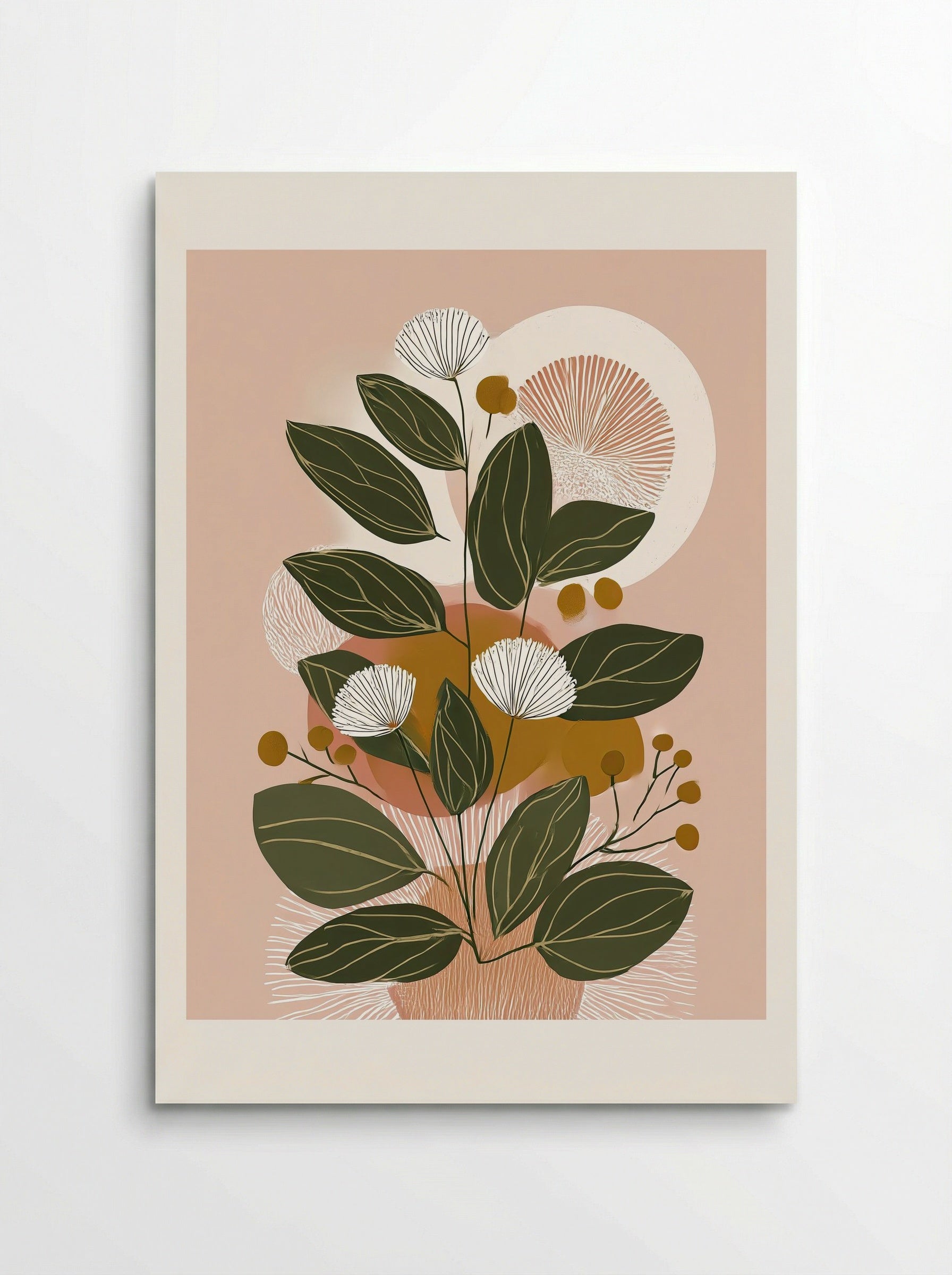 Soft Bloom Botanical Line Art Print - Poster