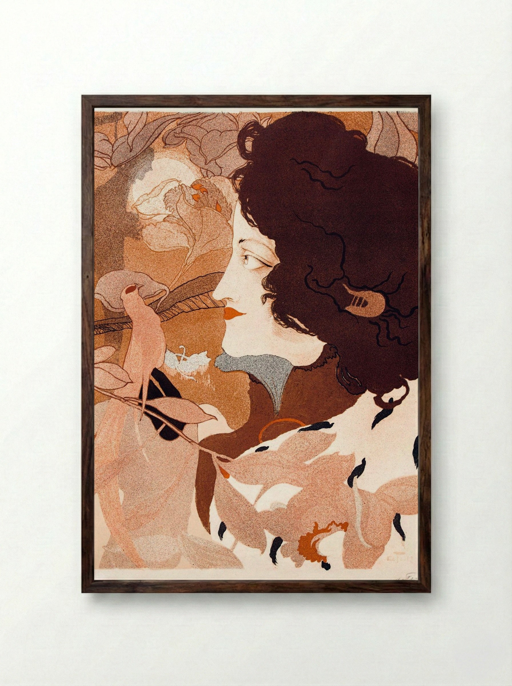 La Femme Fatale - Georges de Feure - Framed Print Dark Wood