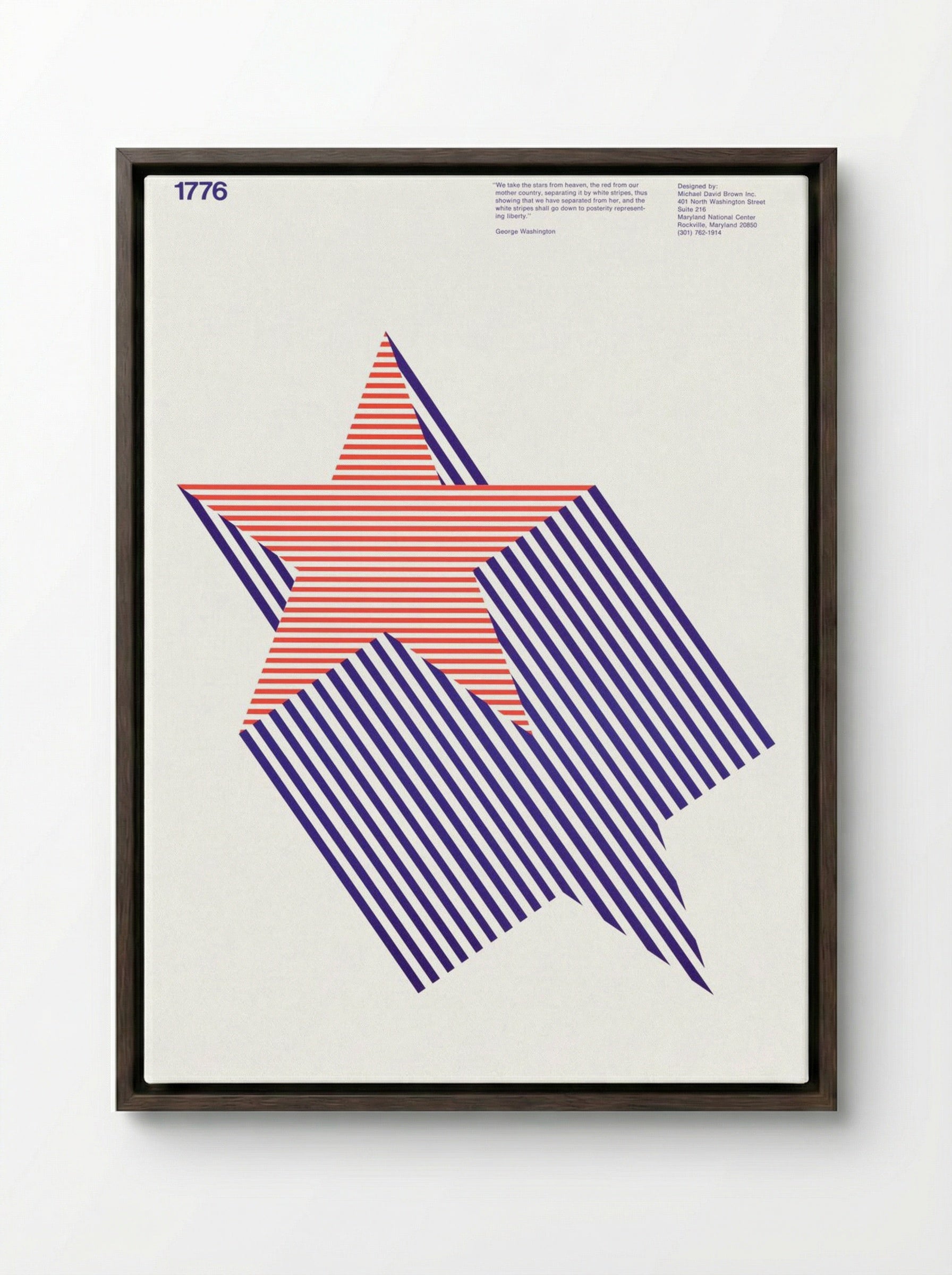 We take the stars from heaven, the red from our mother country - Michael David Brown - Framed Canvas Dark Wood